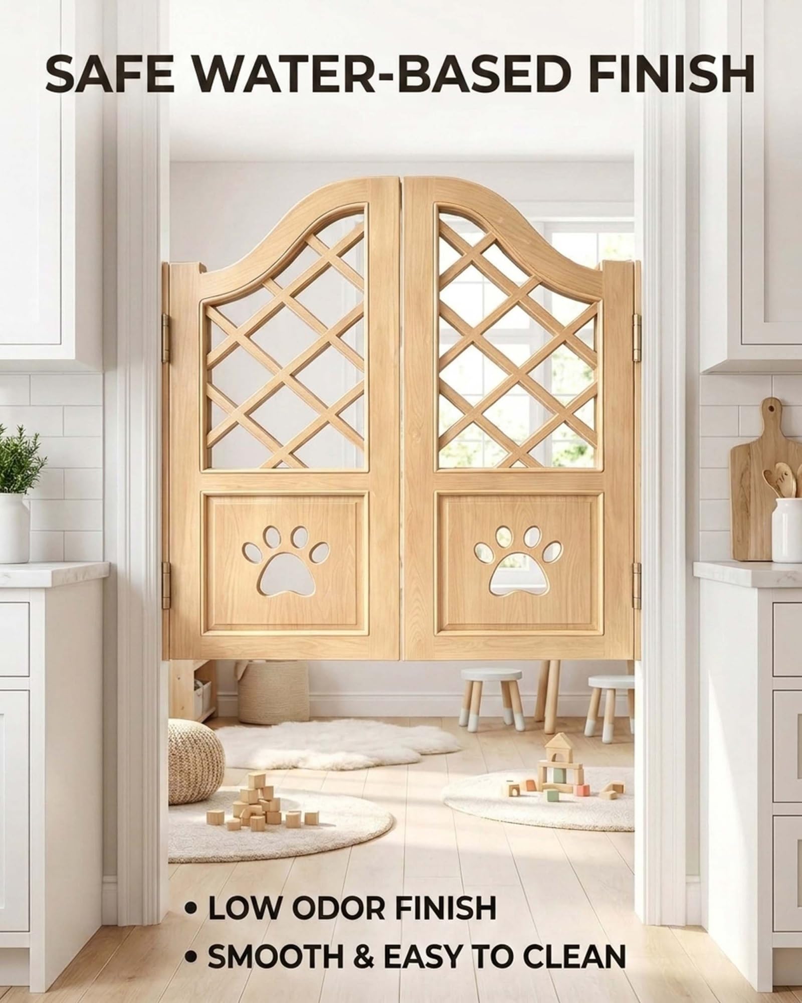 Porte Saloon Battante Bois Massif, Double Sens, Sur Mesure | Porte Partition Intérieure: Idéal Cuisine & Bar, Retour Auto, Peinture Sans Odeur, Pose Facile