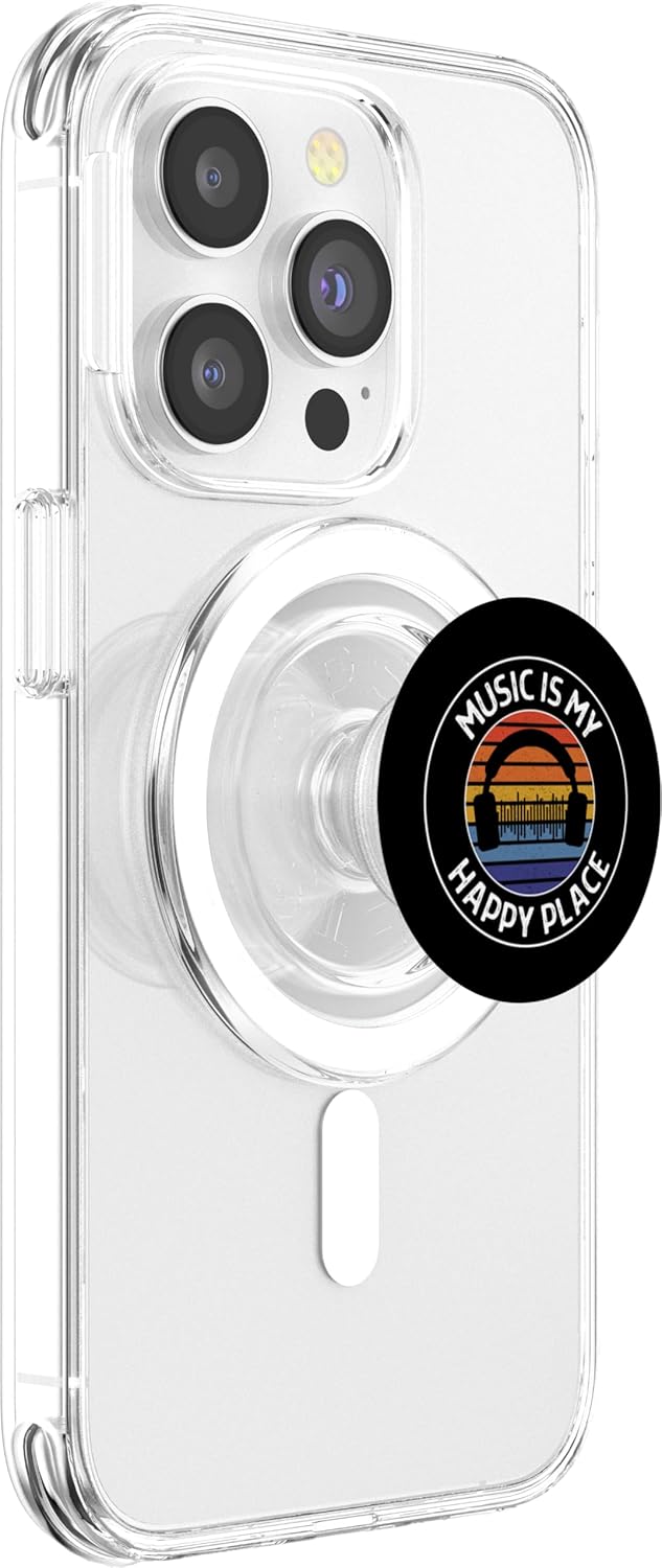 Music is My Happy Place - Headphone Music Teacher Musician PopSockets MagSafe PopGrip for iPhone