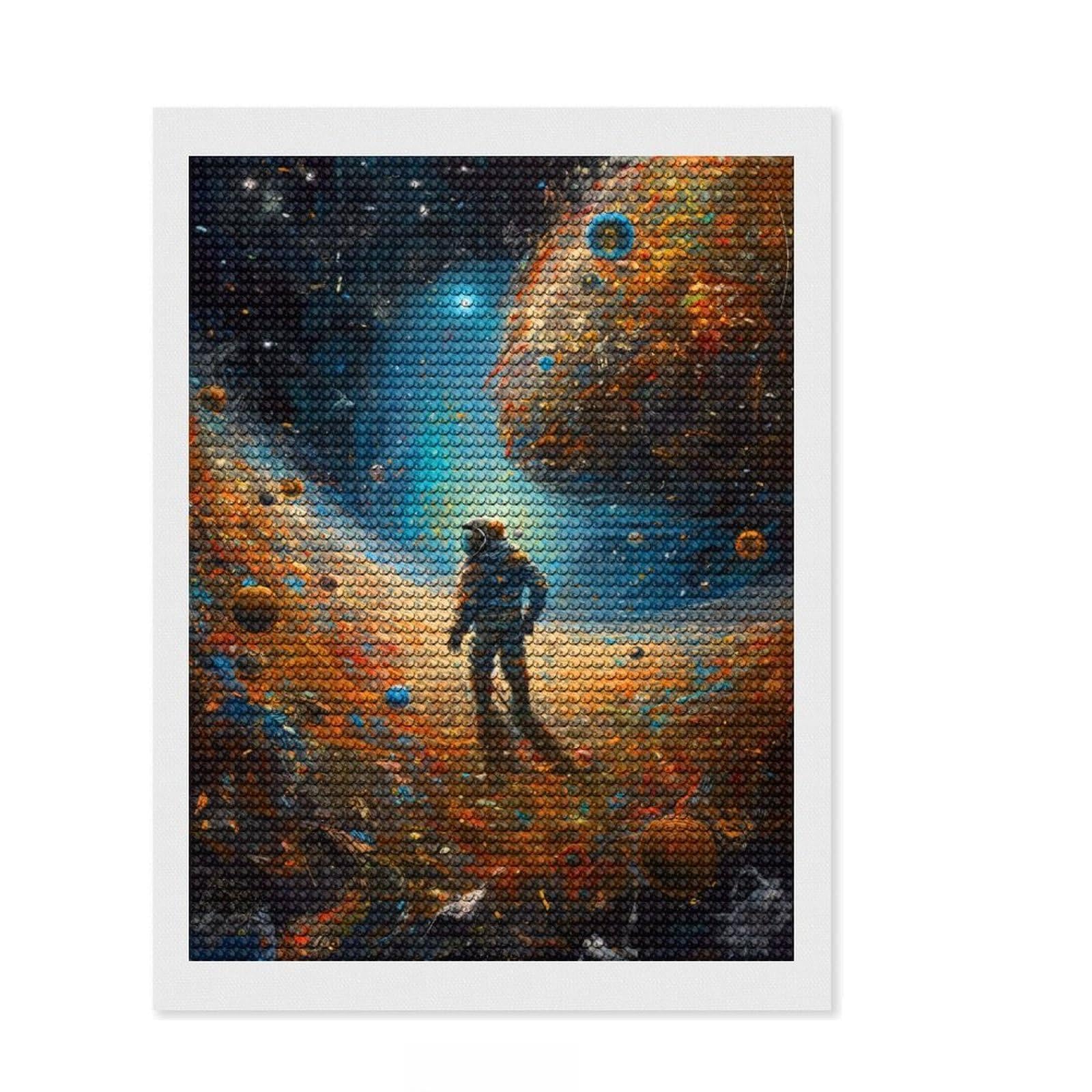 Junmoney Lost in The Ethereal Round Drill Diamond Painting 12"x16", Handmade Wall Decor, Modern Decor, Aesthetic Room Decor, Easy Craft Set