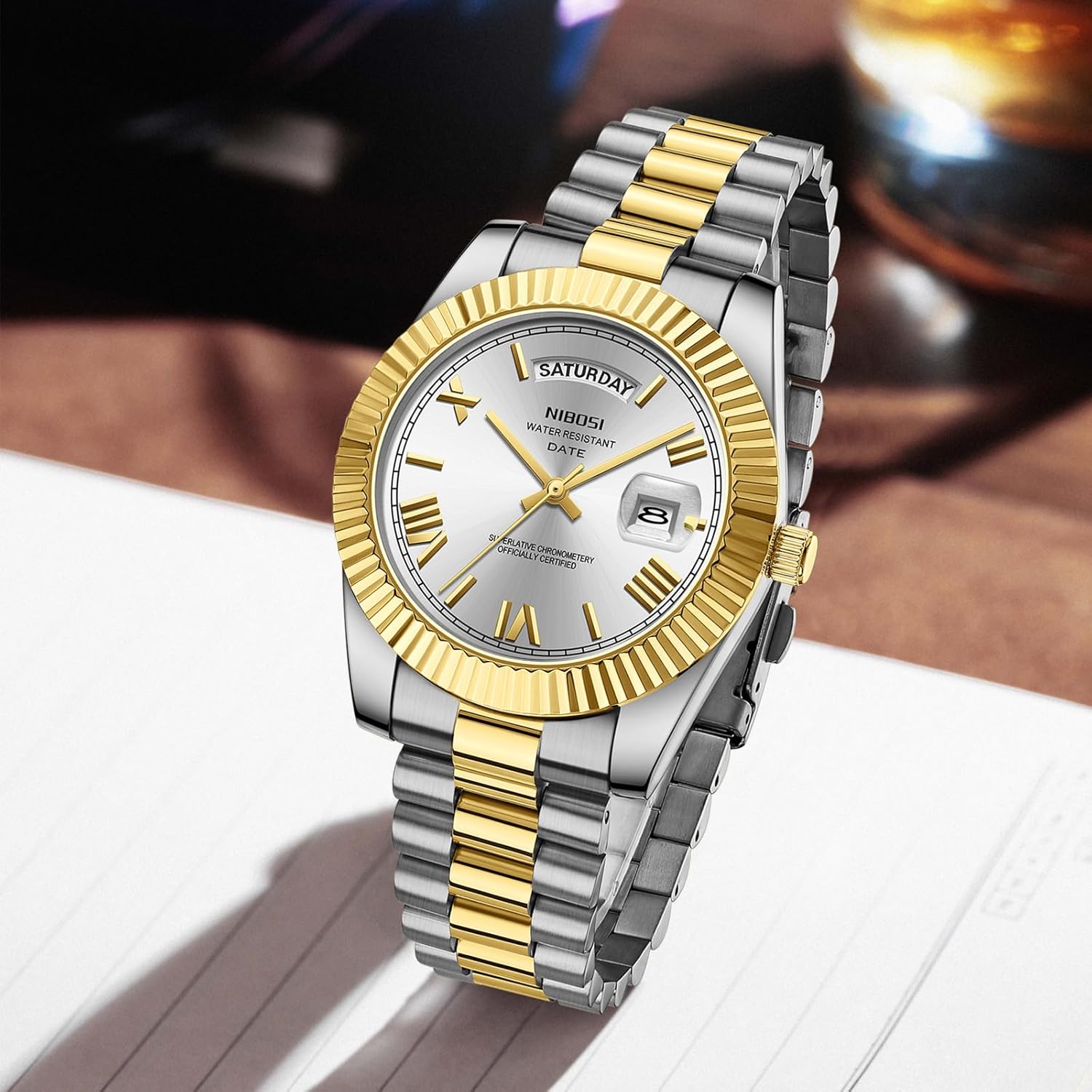 NIBOSI Men Watches Analog Quartz Stainless Steel Rose Gold Silver Watches for Men Waterproof Business Classic Desiger Wrist Watch with Day Date - Image 7