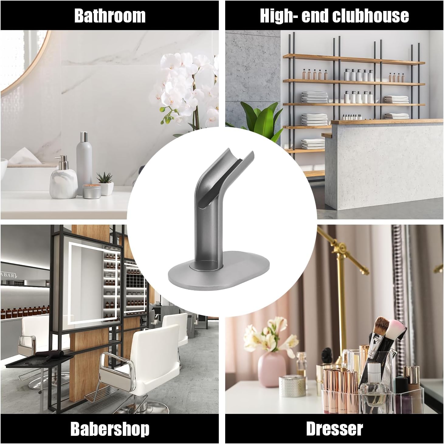 Buwico Hair Straightener Holder Compatible with Dyson Airstrait, Desktop Display Stand Compatible with Dyson Airstrait Straightener, Desktop Organizer Compatible with Dyson Hair Drye (Silver)