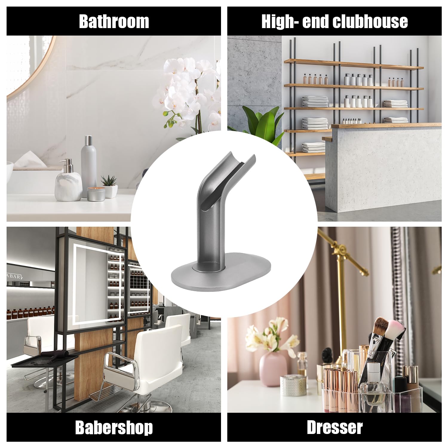 Glätteisen-Halter, kompatibel mit Dyson Airstrait, Desktop-Display-Ständer kompatibel mit Dyson Airstrait Glätteisen, Desktop-Organizer, kompatibel mit Dyson Haartrockner (Silber)