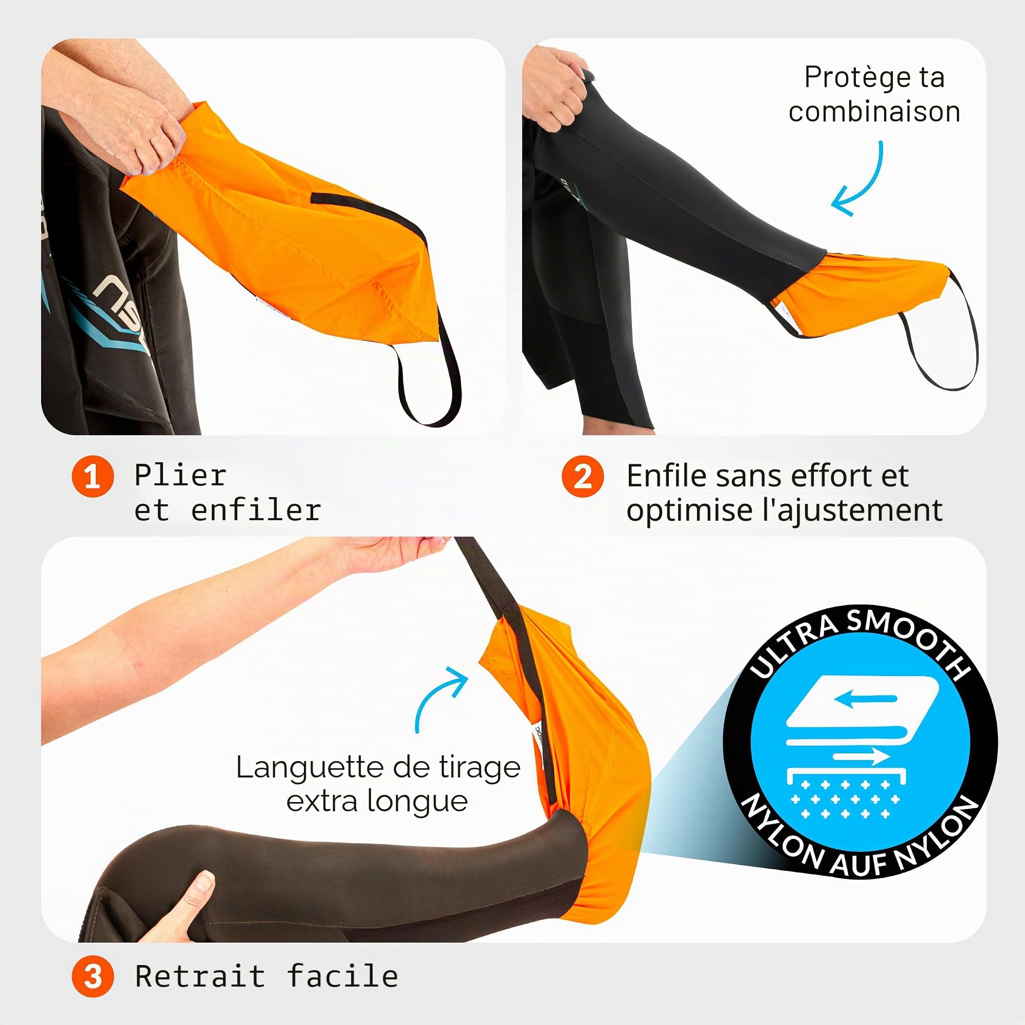 Enfileur de Combinaison néoprène Rapide et Facile | Idéal pour Le Triathlon, la Natation, Le Surf et la plongée | Enfilage sans Effort du néoprène | Léger, Compact et Pratique