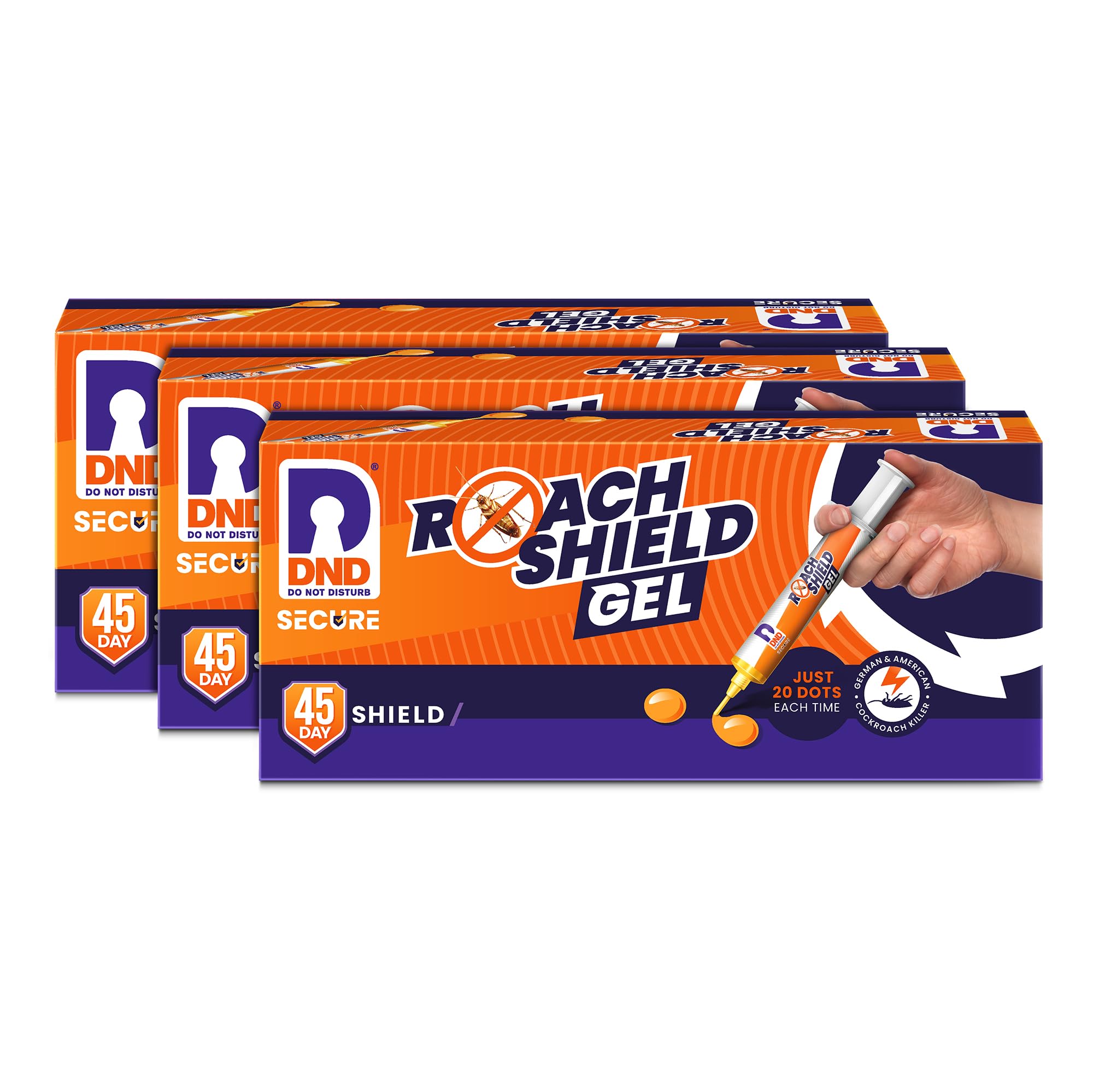 DND Secure Roach Shield Gel - Anti Cockroach Gel | Roach Repellent | Cockroach Killer | 45-Day Shield against Cockroaches | Pack of 3-32 g Each-image-40