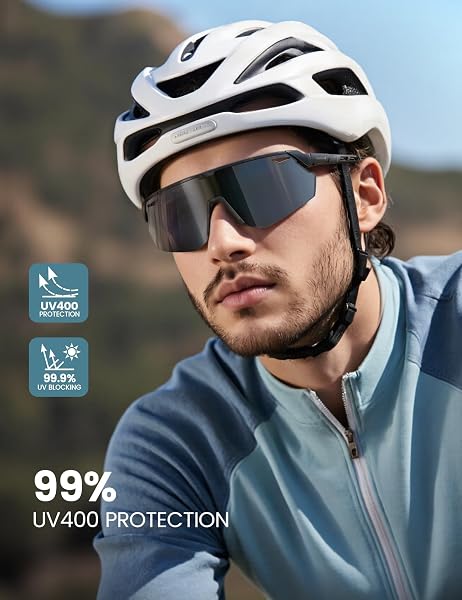 Lamicall Lamicall Lunettes de Soleil Polarisées Cyclisme, [24g Ultra-Légère] Protection UV400, TR90-Monture, Plaquette de Nez Réglable, Lunettes de Soleil de Sport Homme Femme pour Pêche/Sports Outdoor in use
