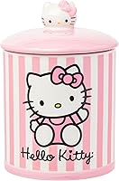 Vista 11 de Silver Buffalo-Tarro de cerámica para dulces, galletas o aperitivos con tapa hermética de bambú, de Hello Kitty, de Sanrio, con disfraz de esqueleto