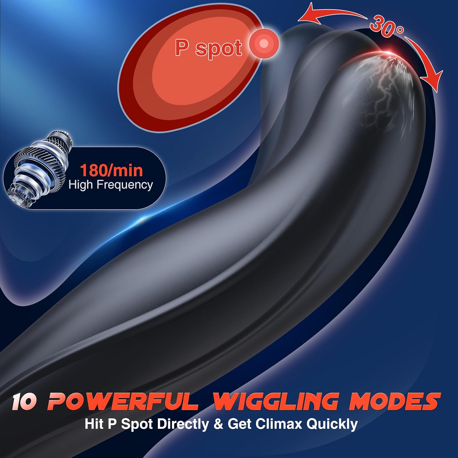 BEISAR Wiggling Sex Toys Anal Vibrator, Adult Toys Sex Toy for Men Prostate Massager Sex Toys Butt Plug Dildo Anal Beads with 10 Wiggling Thrust Vibrating Products for Women Remote Control