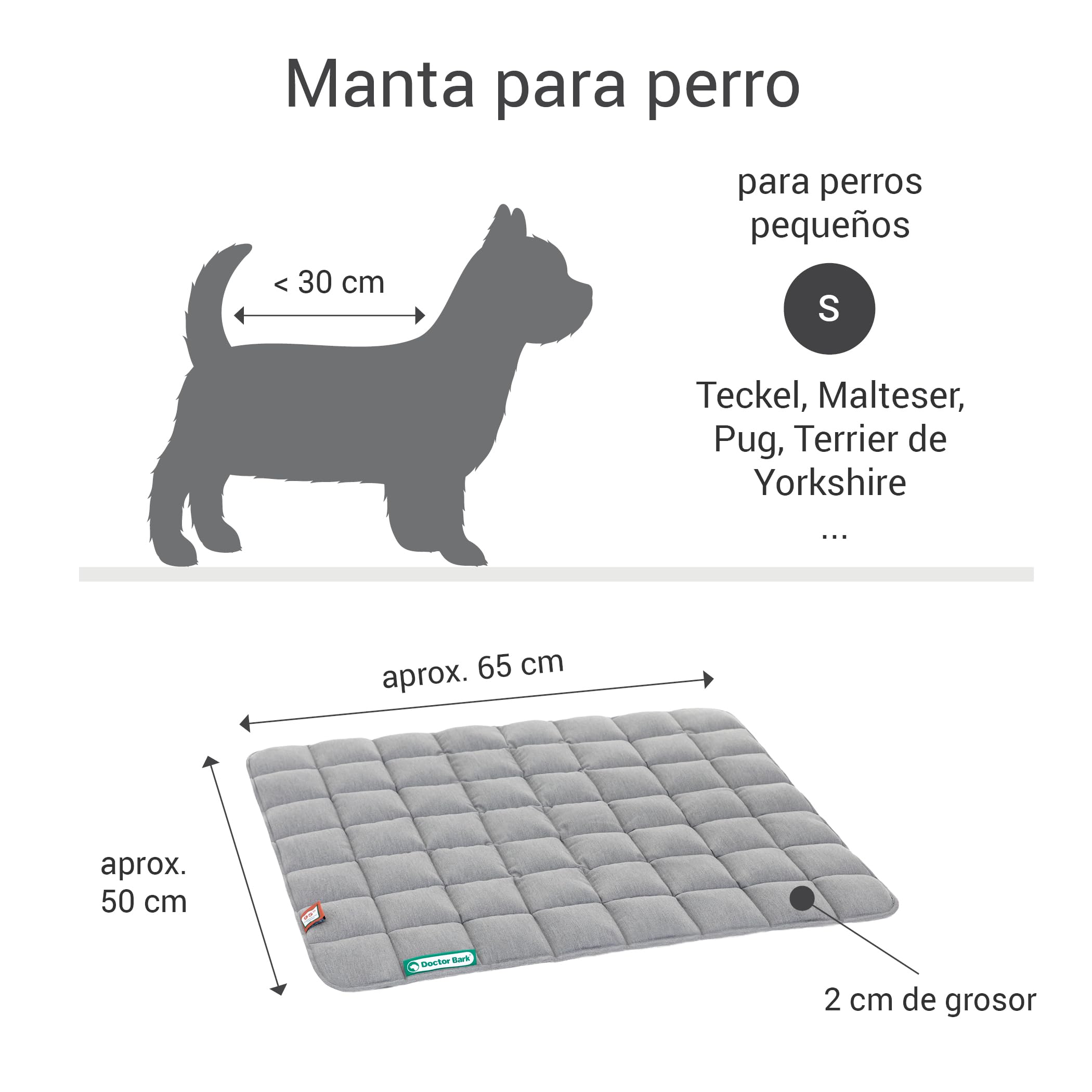 Doctor Bark Manta de Perros, Robusto, Lavable a 95 ° C - Disponible en Diferentes tamaños y Colores