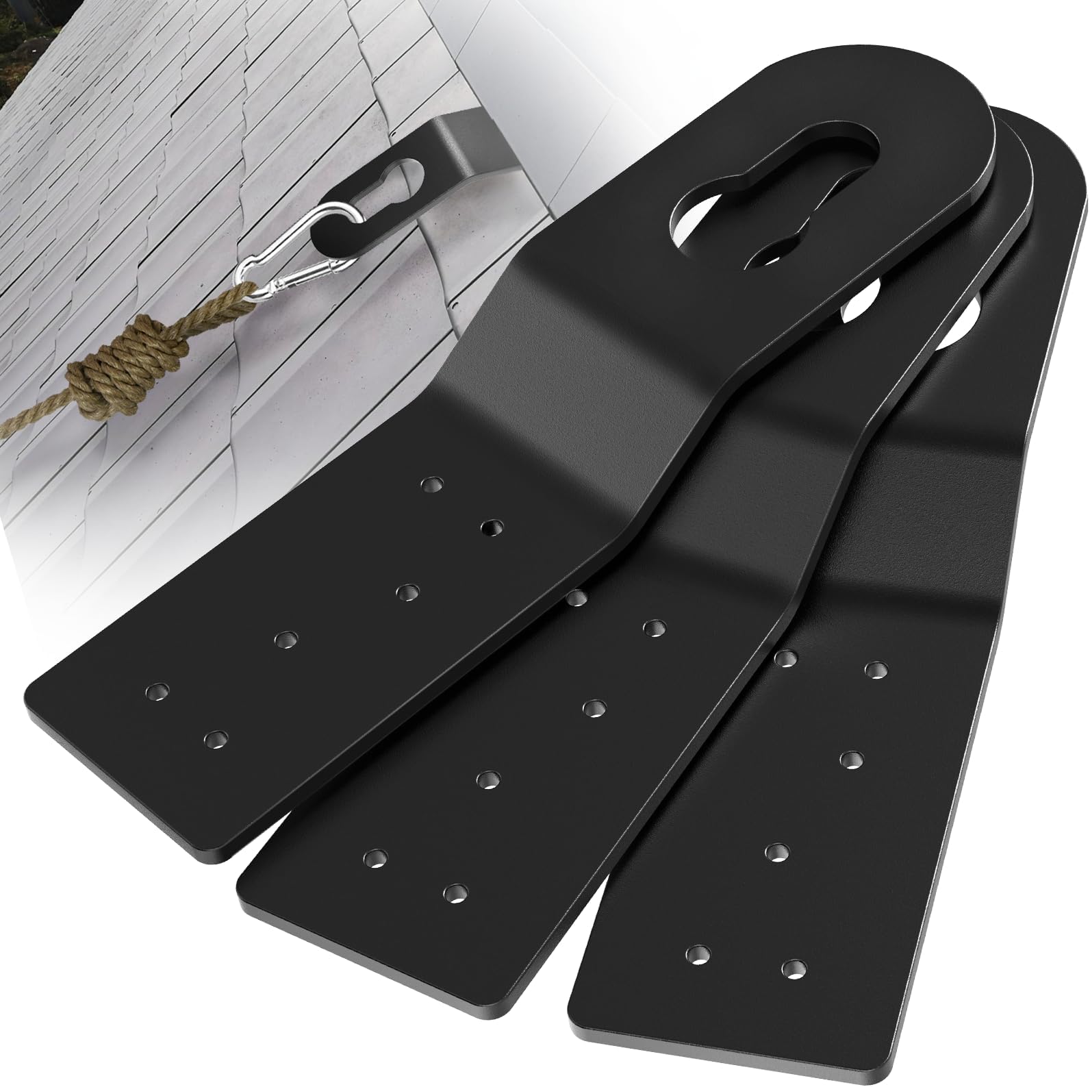 3 Pcs Roof Safety Anchor Hitch Clip, Black Roof Anchors, For Fall Protection Connects To Wood Surfaces, Permanent Roof Anchor Use With Roofing Harness, Safety Ropes And Other Roof Safety Equipment