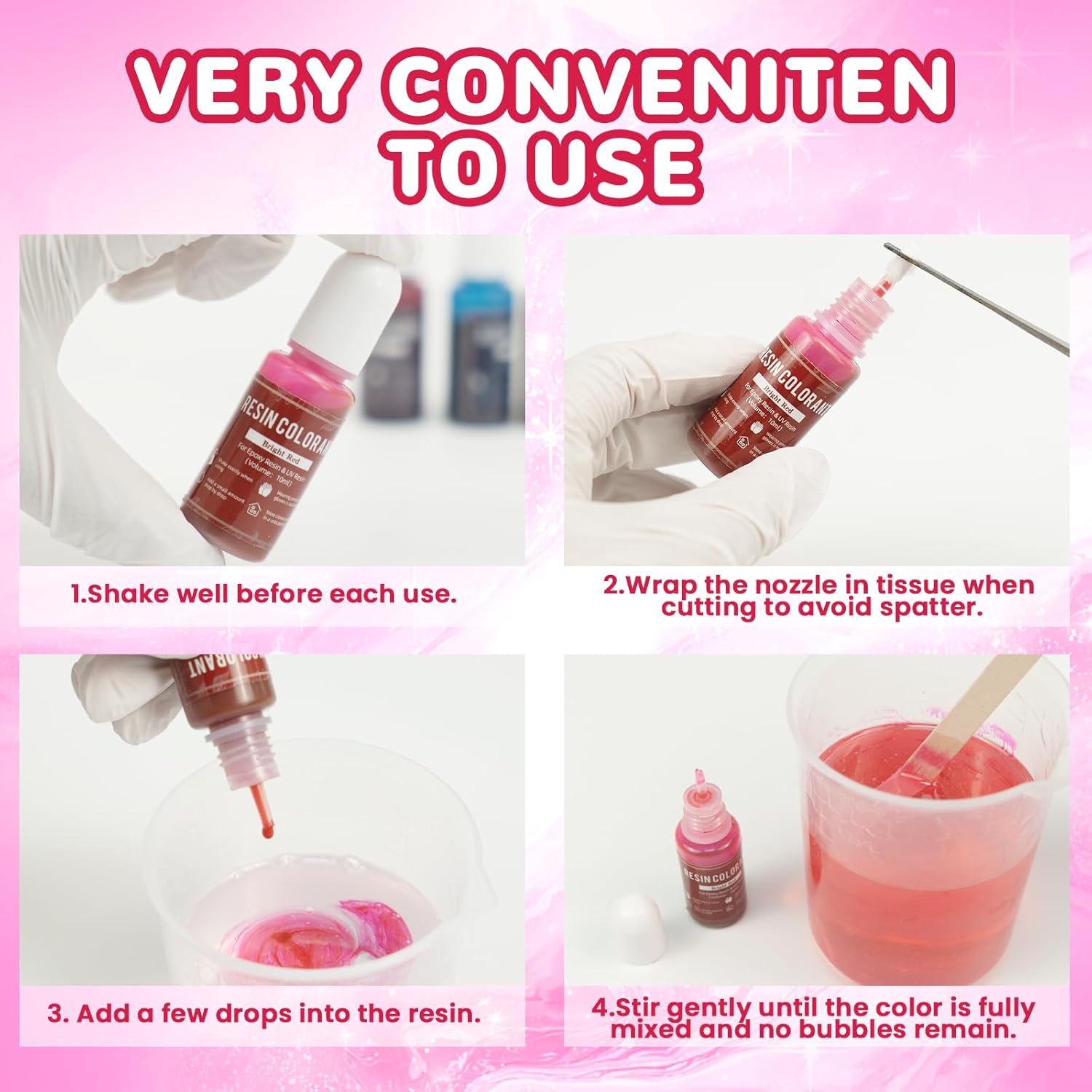 15 Colors Epoxy Pigment, Non-Toxic Epoxy Resin Dye Colorant for Resin Coloring, Resin Art Jewelry Crafts DIY Making (Each 0.35oz) - Image 4