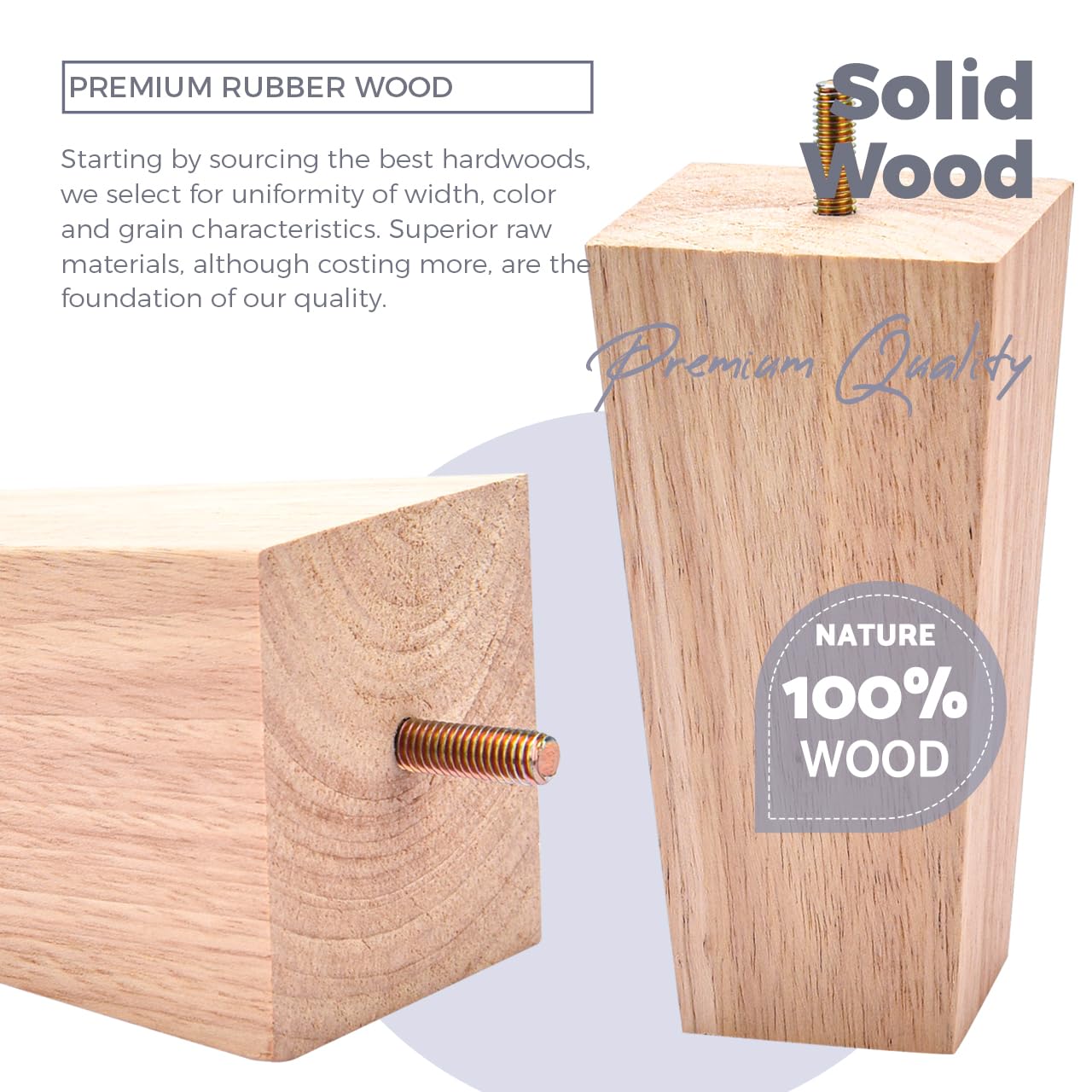 4 inch massief houten meubelpoten, Btowin 4 stuks houten