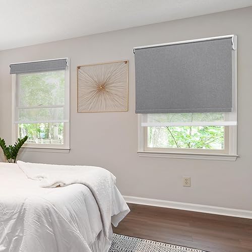 Vista 48 de Persiana enrollable doble día y noche persianas de ventana dobles Blackout y filtrado de luz Tela personalizada de tamaño personalizado Tela