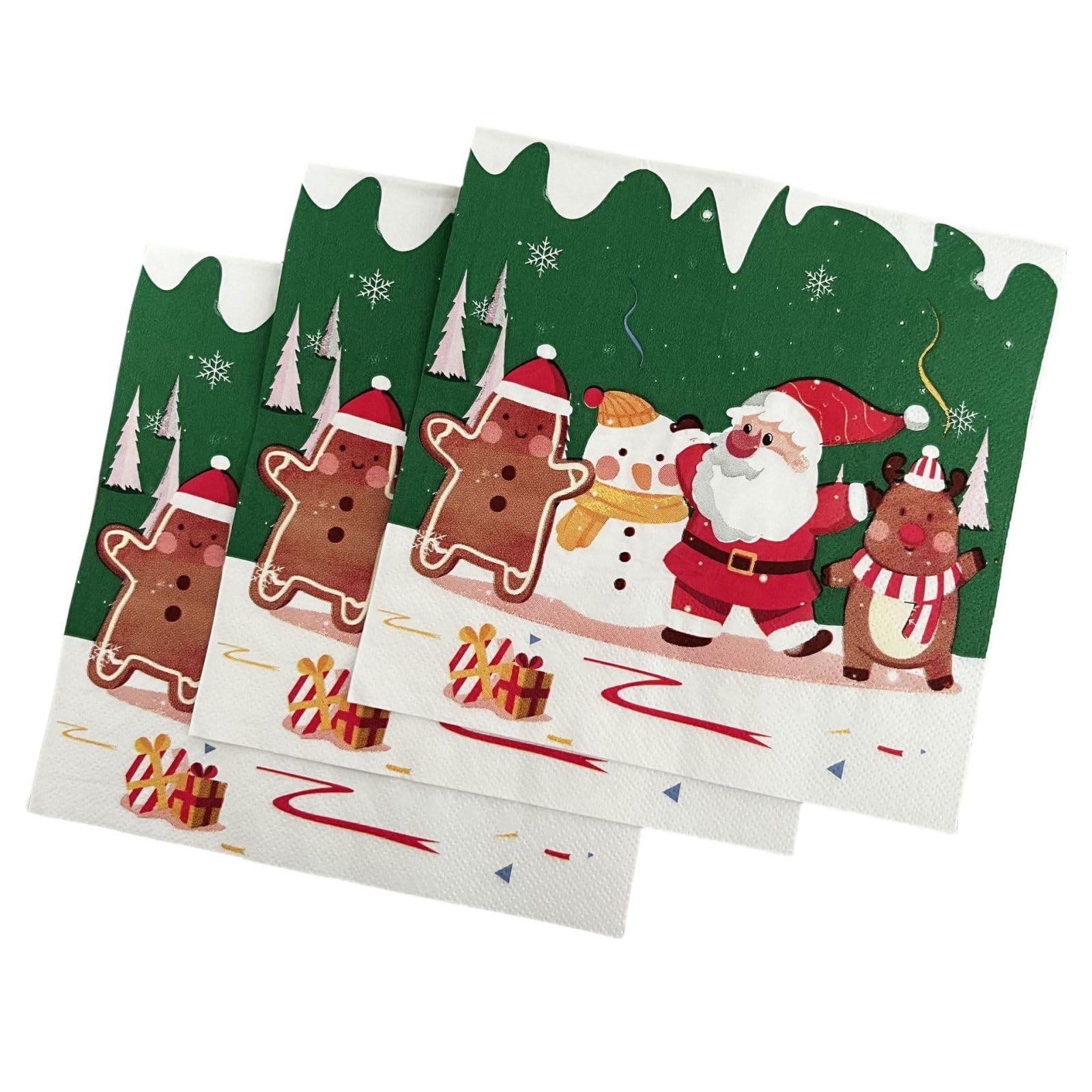 Servilletas Papel Navidad Animal Servilletas Decoupage Decoradas Papel Higienico Desechables Toilet Paper Cumpleaños Cocktail 2 Capas Paper Towels Bodas Fiesta Jardín 30 Paquetes(33x33cm）