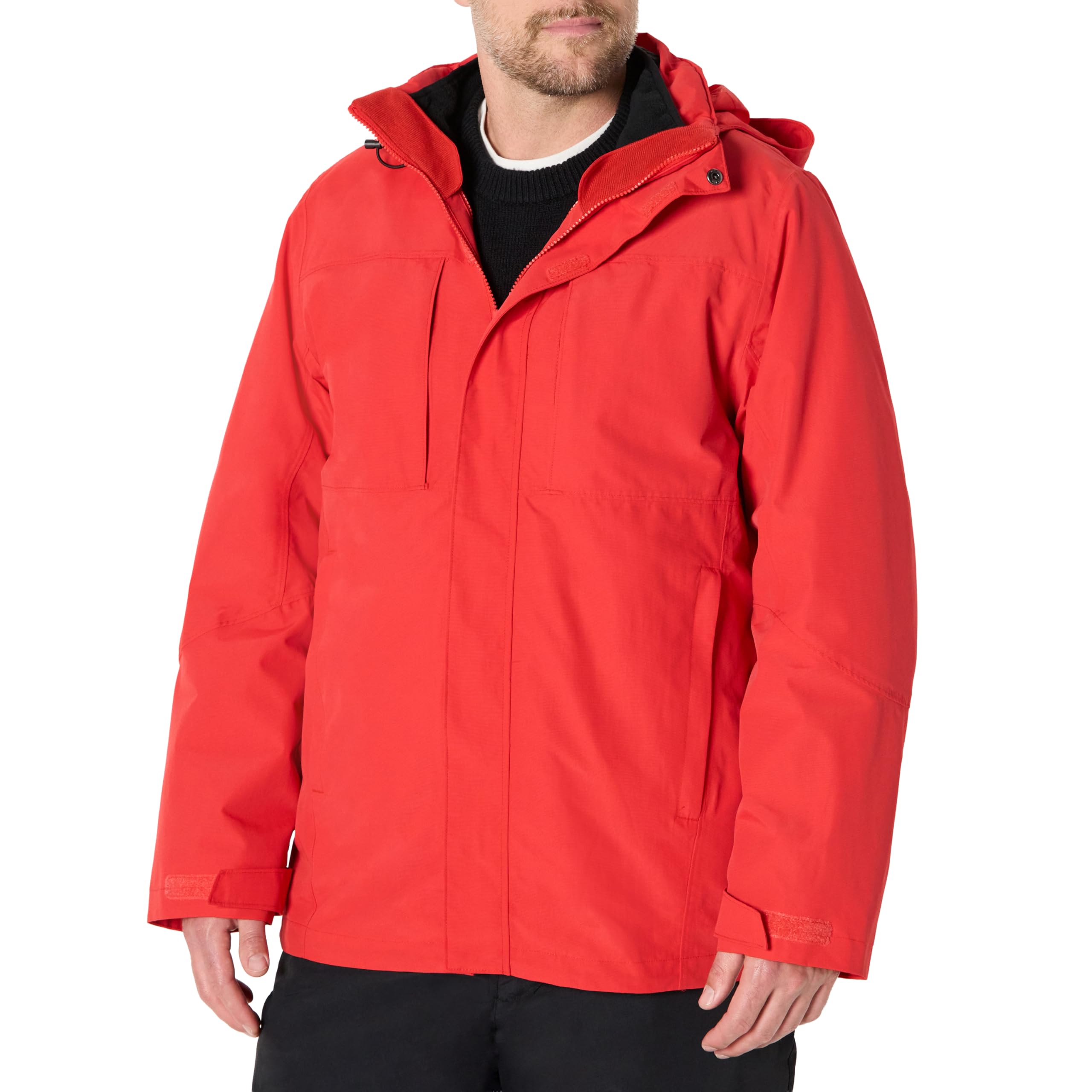 Amazon Essentials Herren Wasserabweisende 3-in-1-Schneejacke, Kräftiges Mohnrot, M