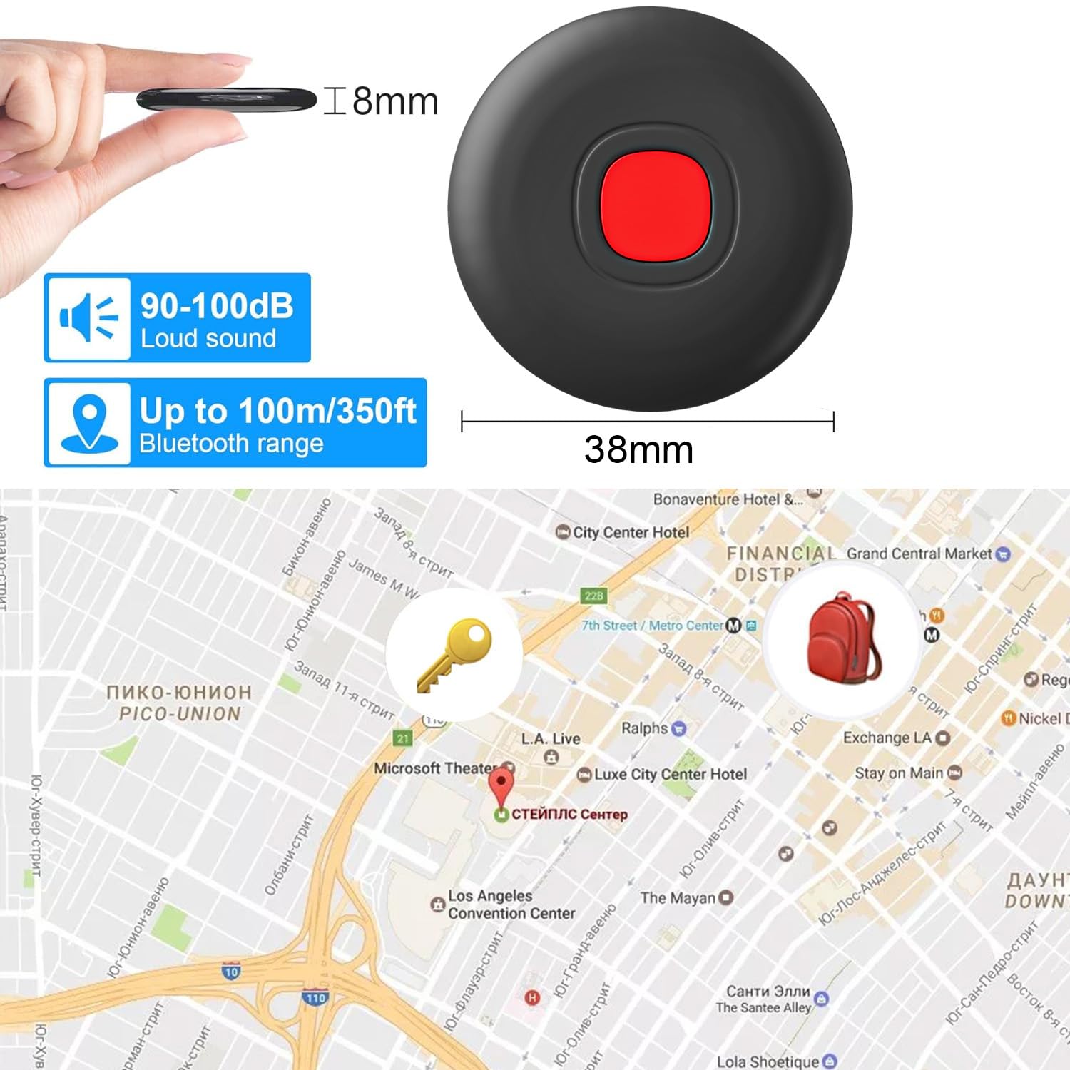 Lot de 4 étiquettes de suivi d'air intelligentes, étanche IP68, traqueur de bagages Bluetooth fonctionne avec l'application Apple Find My (iOS uniquement), localisateur de clés et localisateur