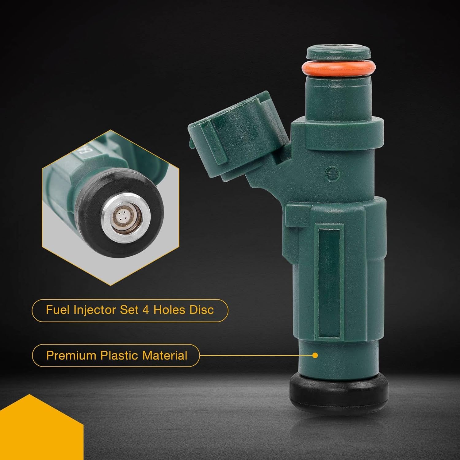 EAT152 63P137610000 Fuel Injector Set 4Pcs 4 Holes, Compatible with Yamaha F150 Outboard 2004-2013, Replace# 63P-13761-00-00 63P13761