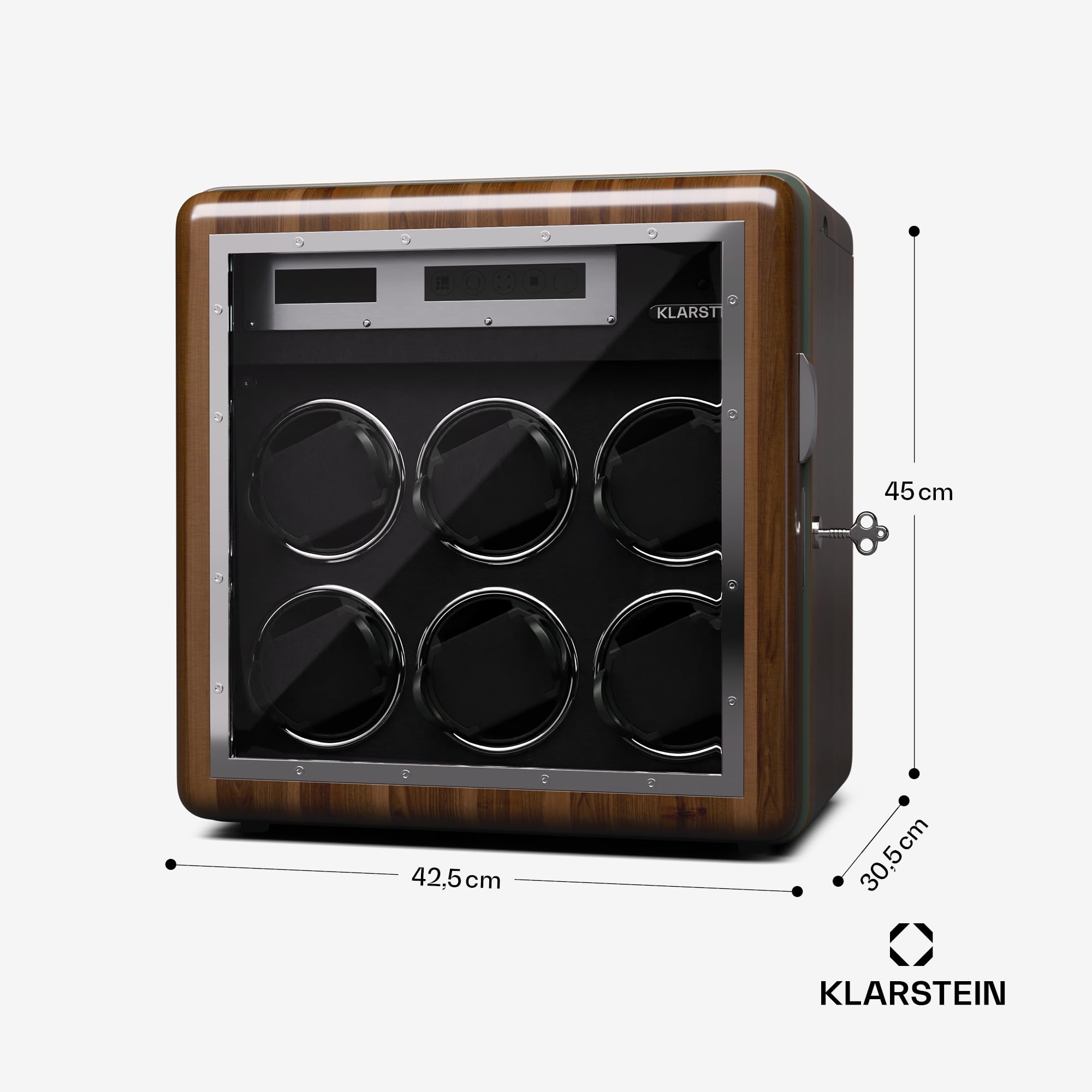 KLARSTEIN Caja para 6 Relojes, Vitrina Acrílico, Joyeros, 5 TPD, Caja Relojes Acrílico, Expositor para Dar Cuerda Reloj, Relojero Organizador para Relojes Grandes, Organizadores