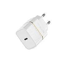 OtterBox EU Caricatore murale USB-C PD 20W, carica Fast Charge per Smartphone e Tablet, resistente a cadute, robusto, ultra durevole, Bianco
