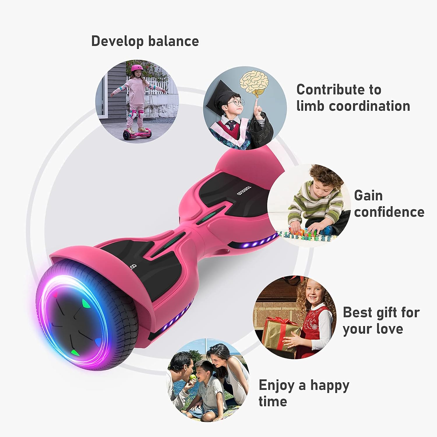 Get Cheap Price TOMOLOO Hoverboard for Kids Ages 6-12 with Bluetooth Speaker and LED Flashing Lights,Electric Hover Board with UL2272 Certified,Two-Wheel Mechanical Self Balancing Hoverboards for Boys and Girls