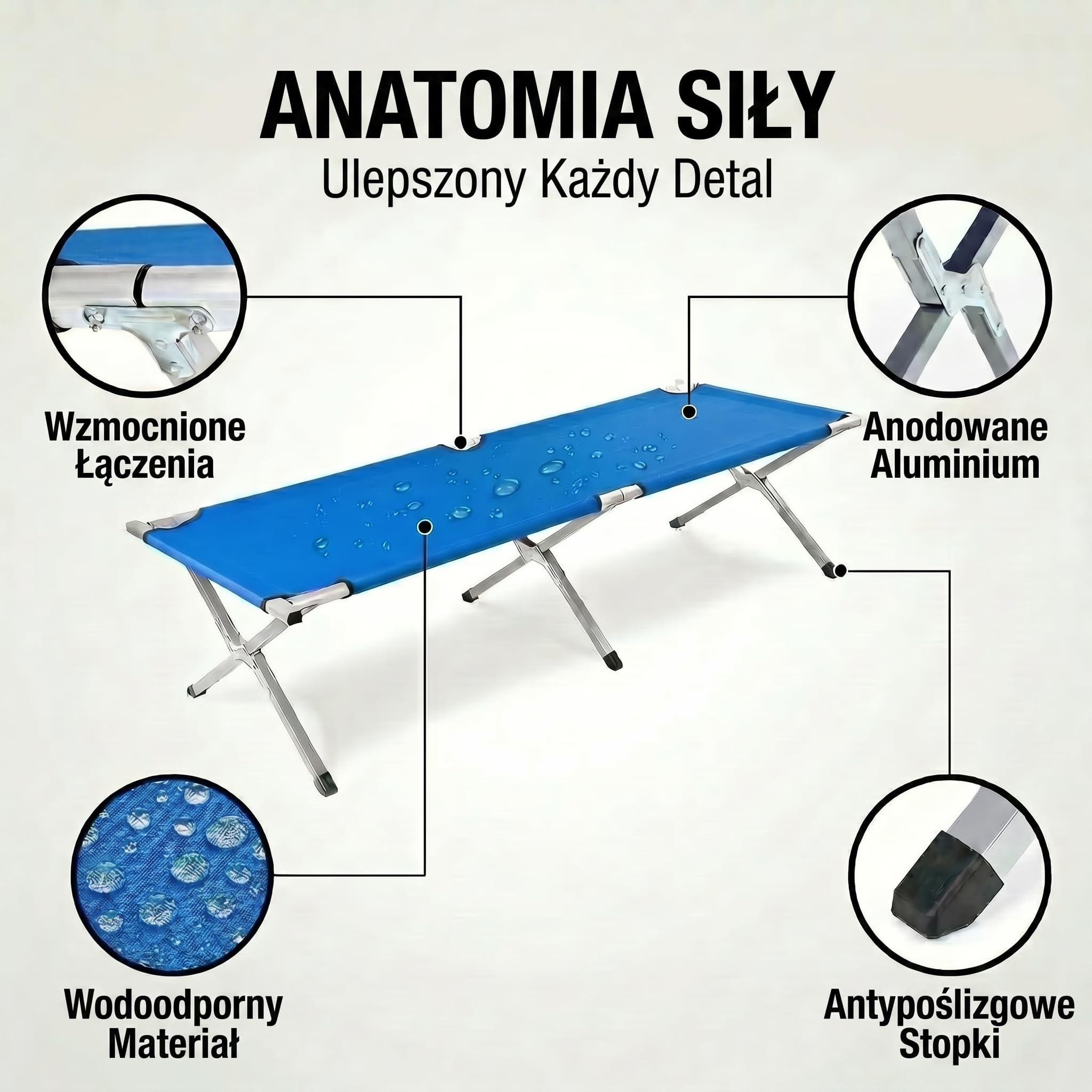 Składana Armia Aluminiowe Łóżko Obozowe - Składane Łóżko Kempingowe & Łóżko Gościnne