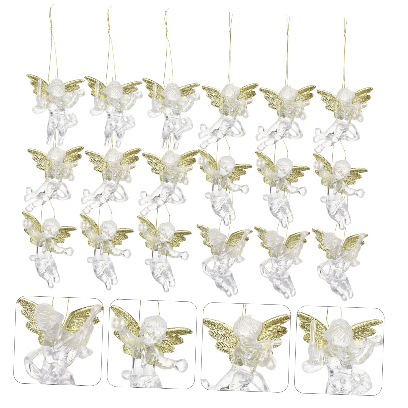 TOPBATHY 120 Piezas Colgante De Alas De Ángel Adorno Colgante del Árbol De Navidad Colgando del Árbol Angeles De Navidad Adornos Navideños Ángeles Claros para Navidad Animales El Plastico