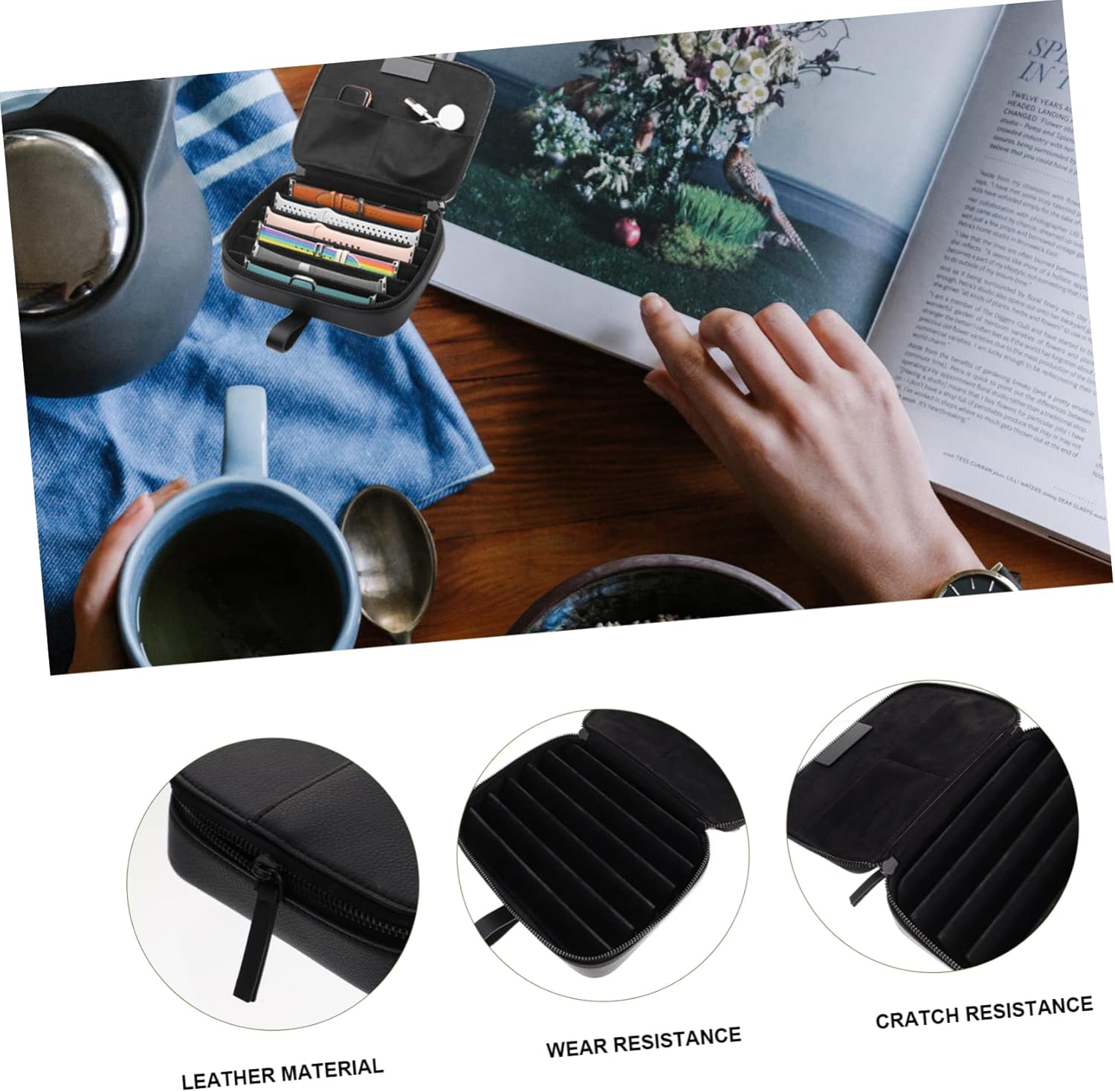 BESPORTBLE Watch Strap Storage Pouch Watchband Accessories Bag Multi-strap Organizer Easy Zipper