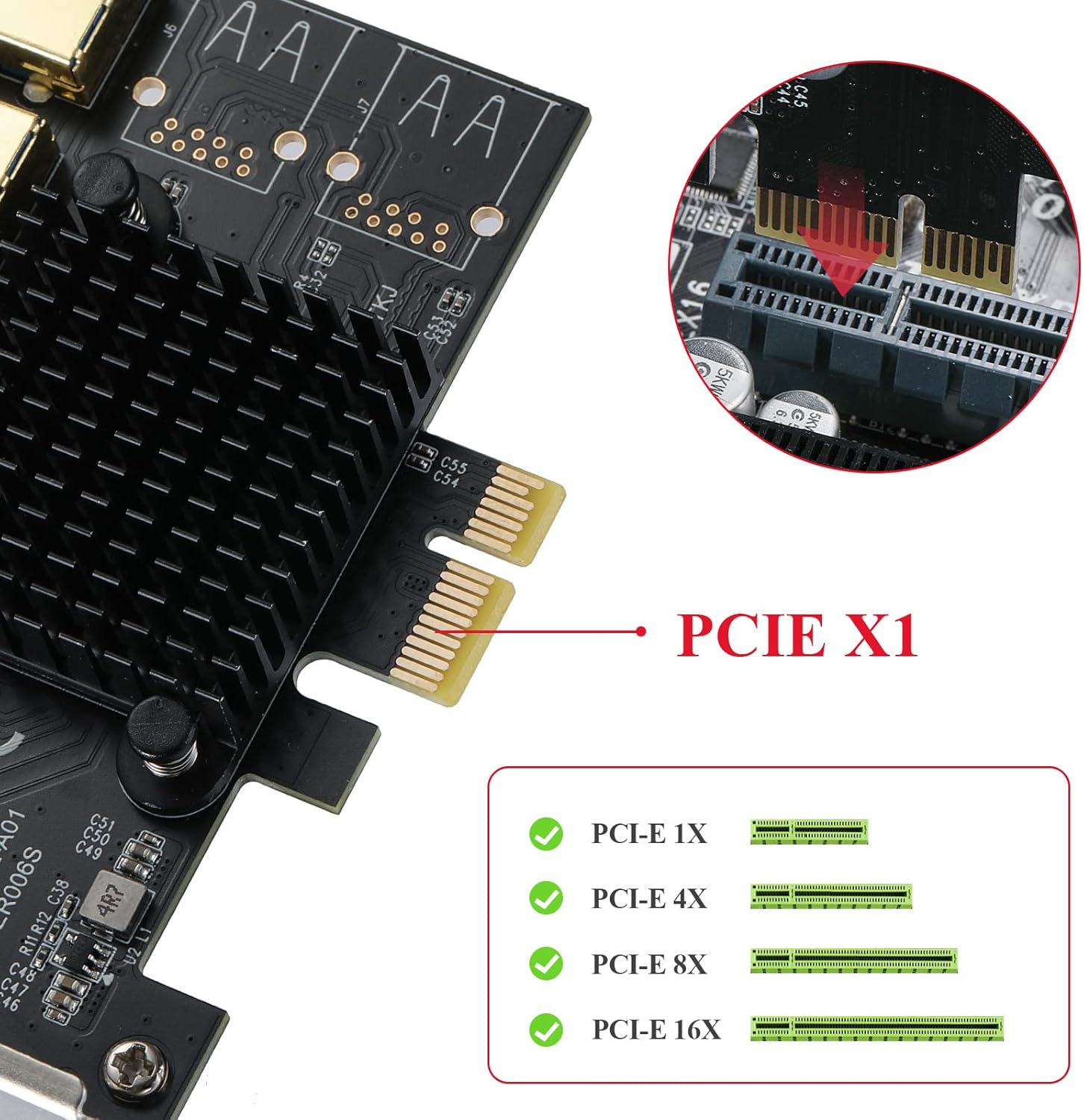 Amazon Co Jp Beyimei Pci E 1 5ライザーカード Pci E 1x 5 Pci E Usb3 0アダプターマルチプライヤーカード ビットコインマイニング用pciexpressライザーカード パソコン 周辺機器