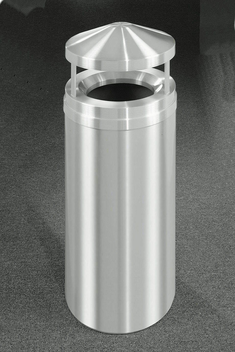 Glaro Inc. Glaro 12 Gallon Waste Receptacle w/Canopy Top, Satin Aluminum - H1201SA