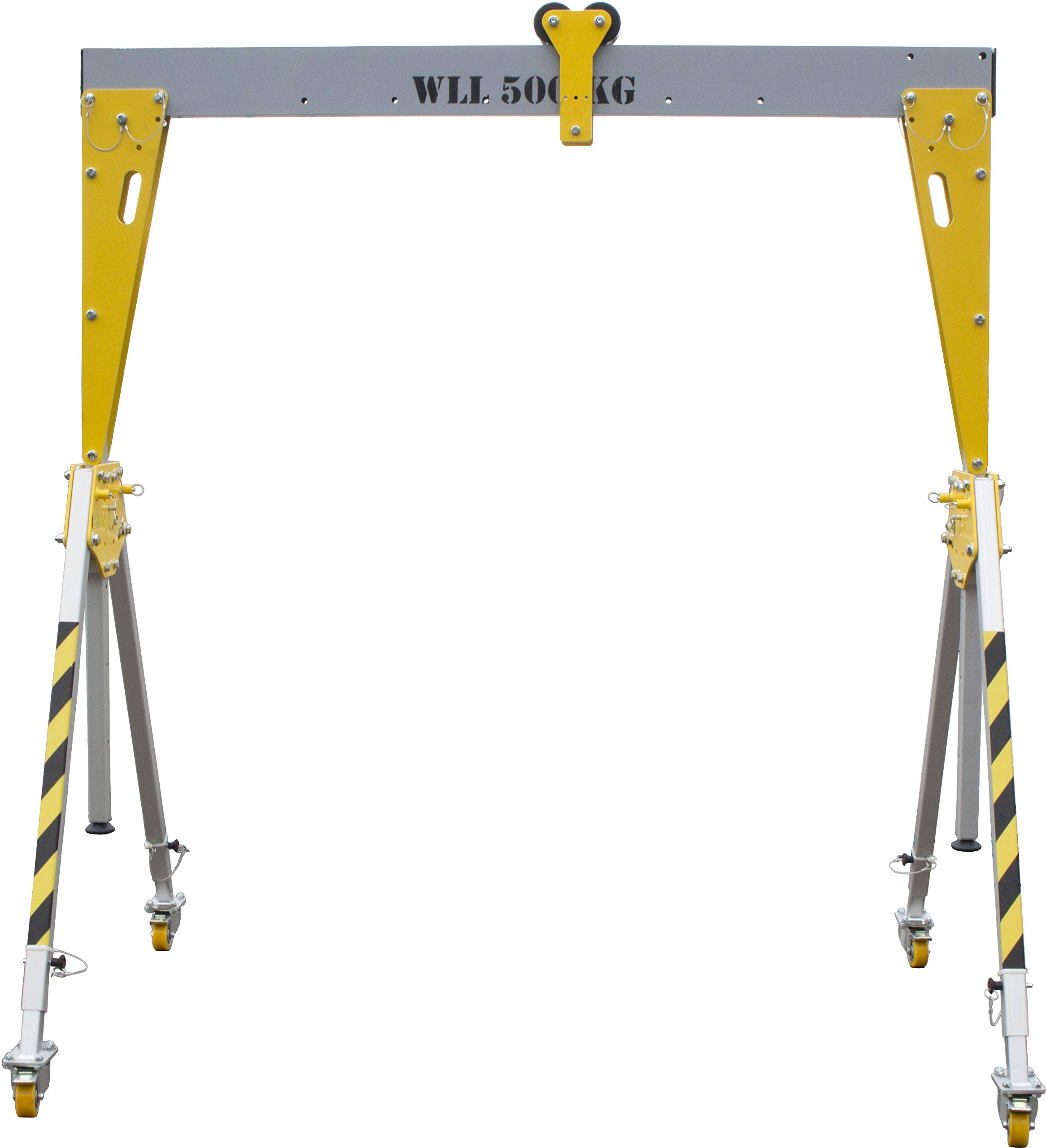 500kg Aluminium Portable A Frame Lifting Gantry Crane Hoist 4m Beam 2100-3000mm