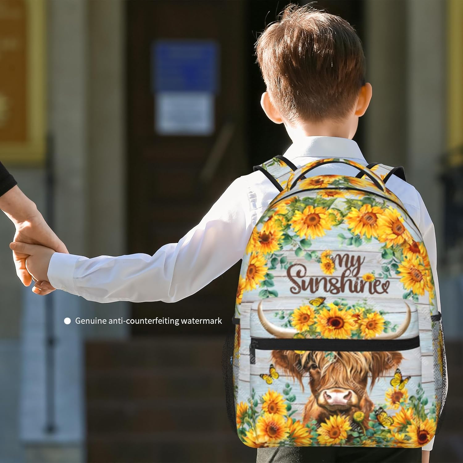 Highland Cow Backpack for Teen Girls Women Sunflower Print Backpack for Kids Lightweight Bookbag for Elementary Preschool Bookbags - Image 3