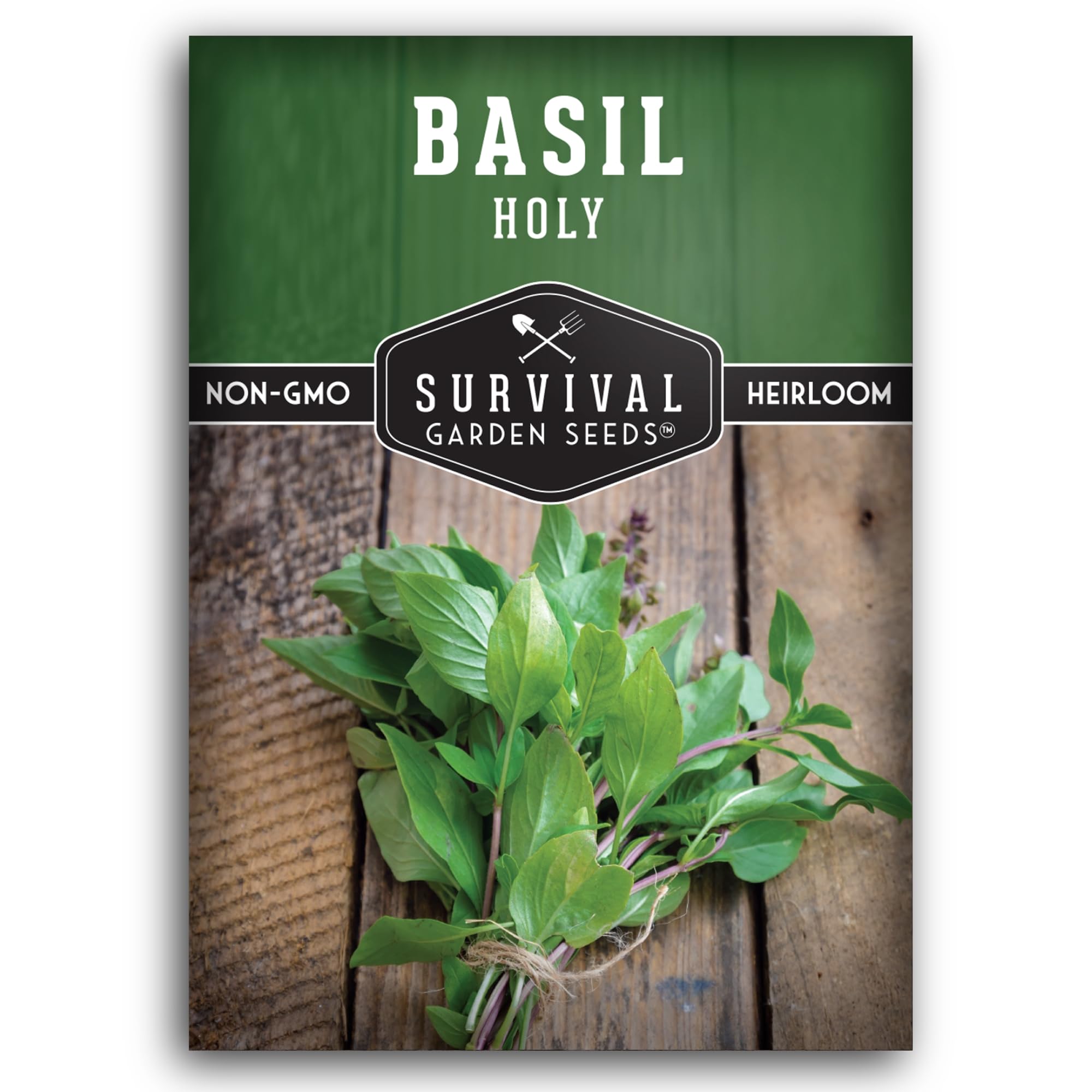 Survival Garden Seeds - Holy Basil Seed for Planting - 1 Packet with Instructions to Plant and Grow The Indian Sacred Herb Tulsi in Your Home Vegetable Garden - Non-GMO Heirloom Variety - Indian Herb