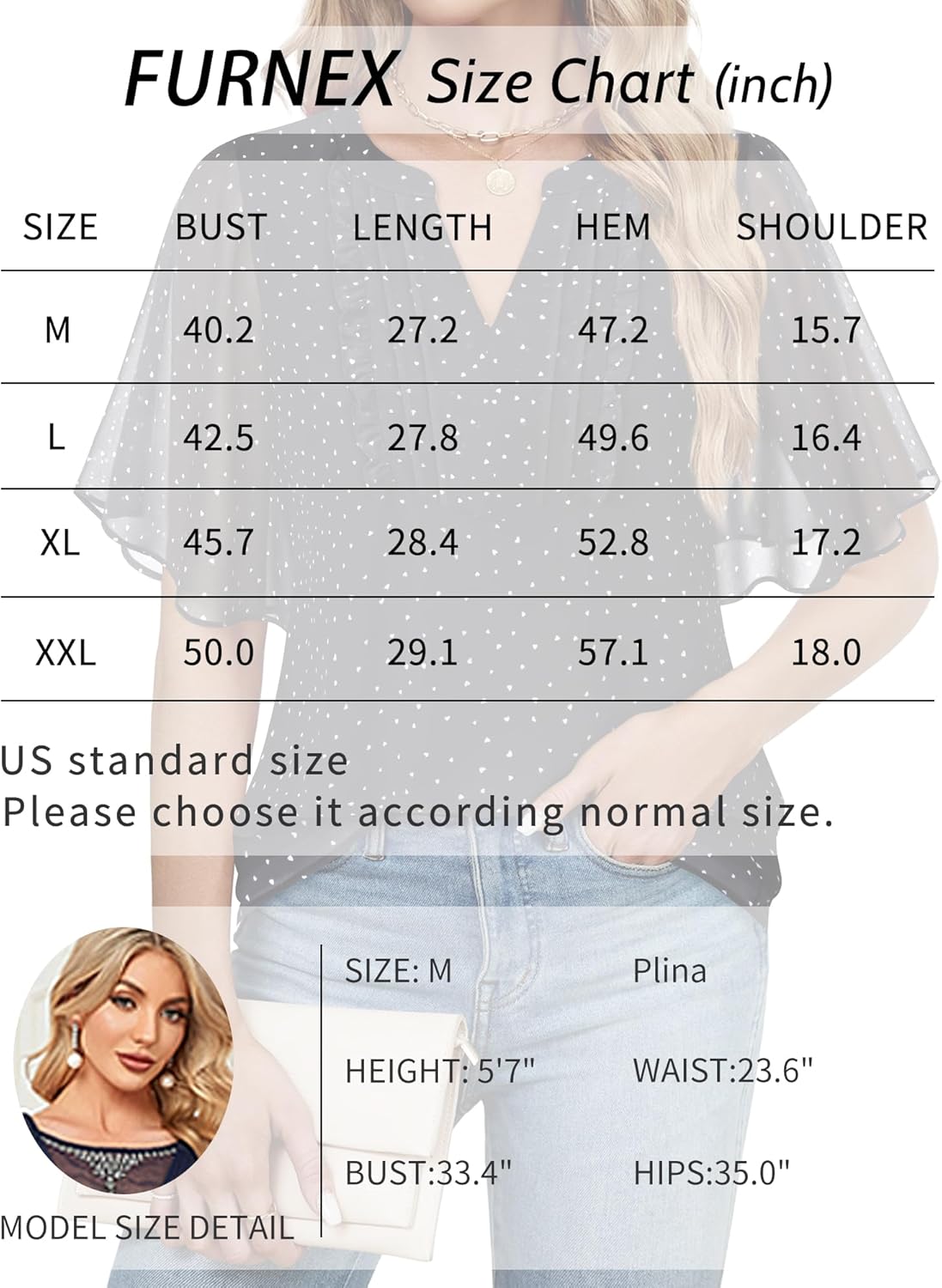 Furnex Womens Blouses Chiffon Ruffle Short Sleeve Tops Summer Pleated V Neck Casual Work Tops - Image 6