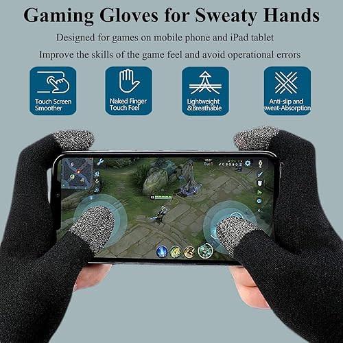 Miniatura 2 de Guantes de pantalla táctil para manos sudorosas, ultrafinos, antisudor, transpirables, sin costuras, guantes de juegos para tableta, iPad, teléfono