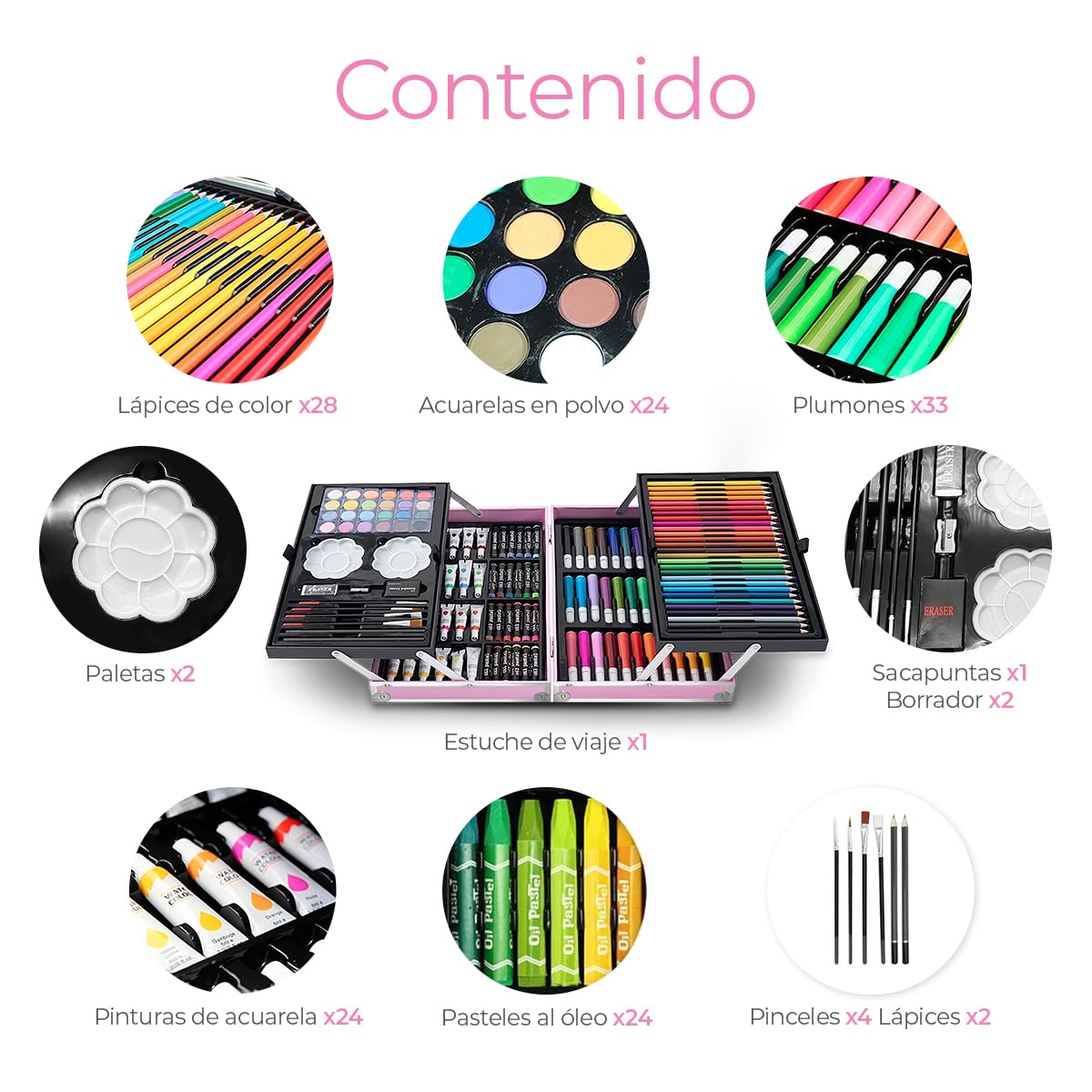 Raganet, Professional Art Set with 145 Pieces, Drawing Set with