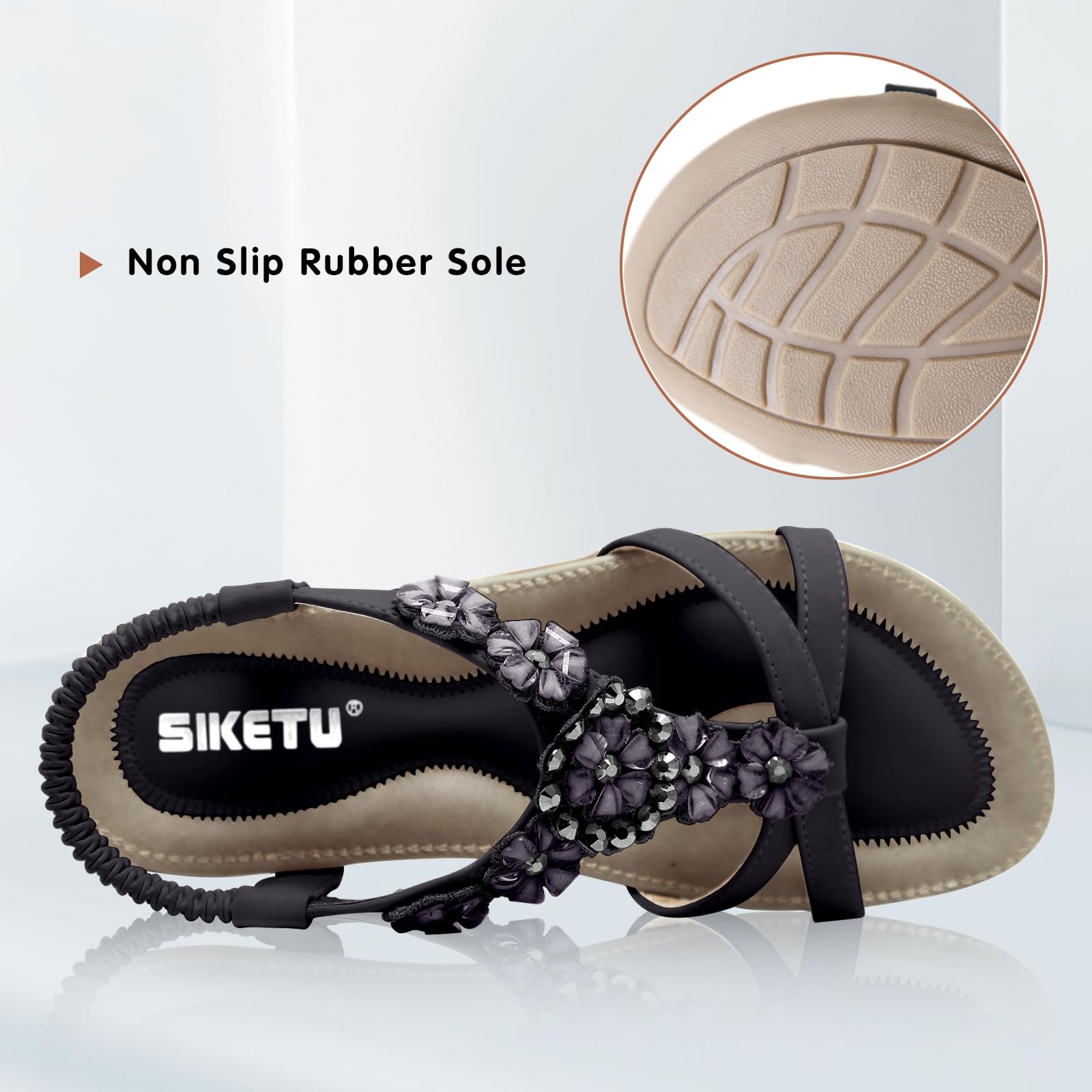 QJJQ Sandali Donna Estive Eleganti Infradito Comodi Strass Bohemia Flip Flop Spiaggia Piatti Scarpe