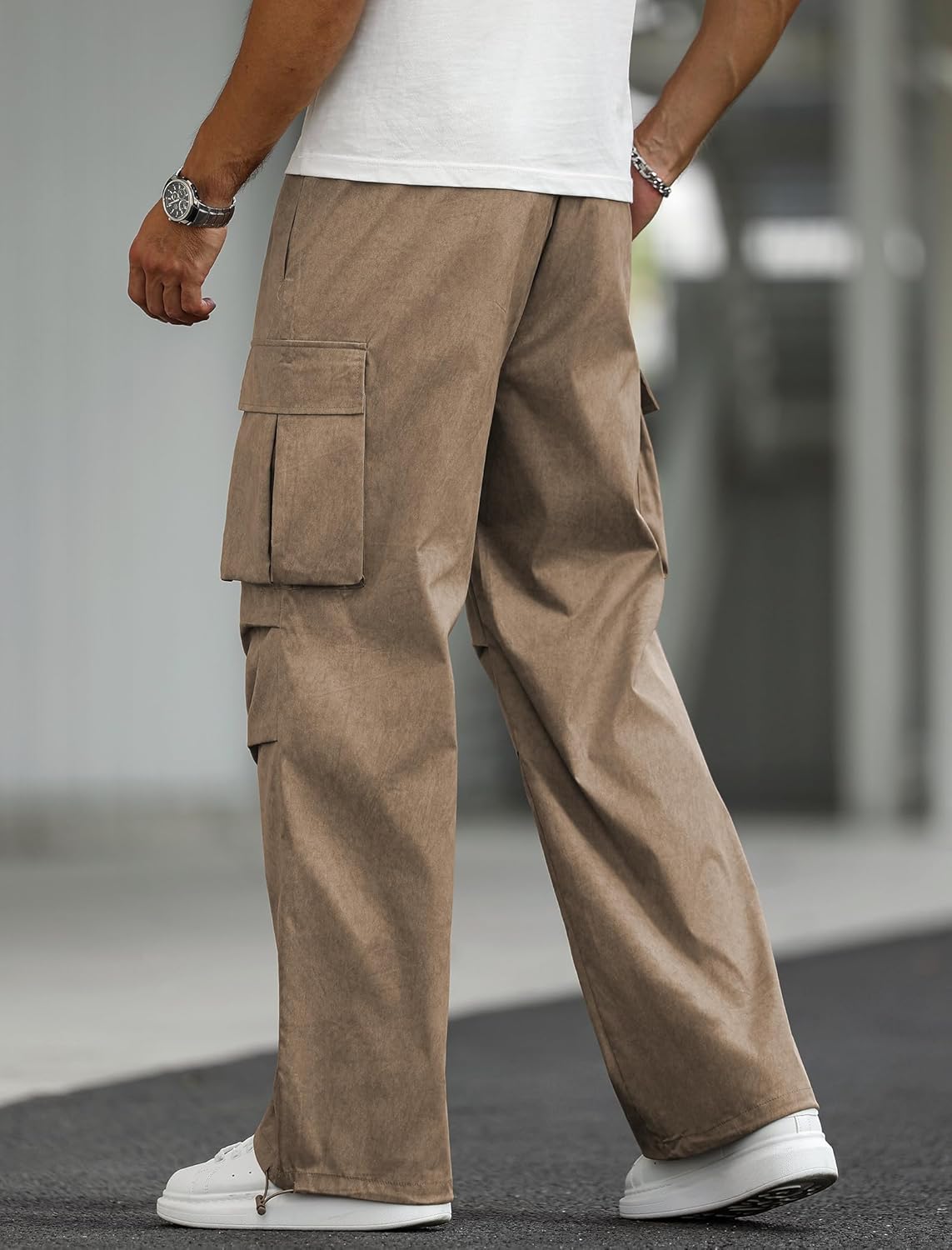 ZAFUL Men's Parachute Sweatpants Y2k Baggy Track Pants Drawstring Wide Leg Casual Trousers Streetwear - Image 4