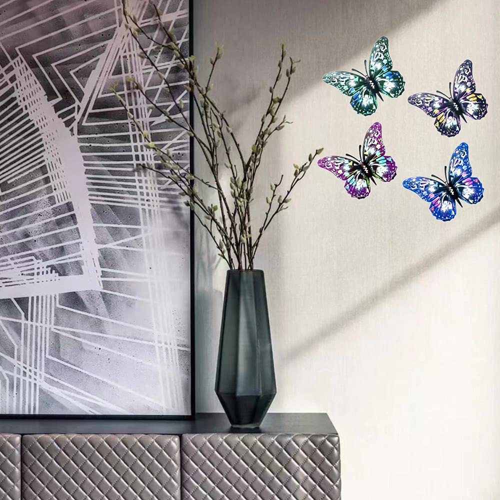 Farfalla Metallica Decorativa Grande Per Esterni - Design Colorato Viola Per Giardino E Casa - Foto 8