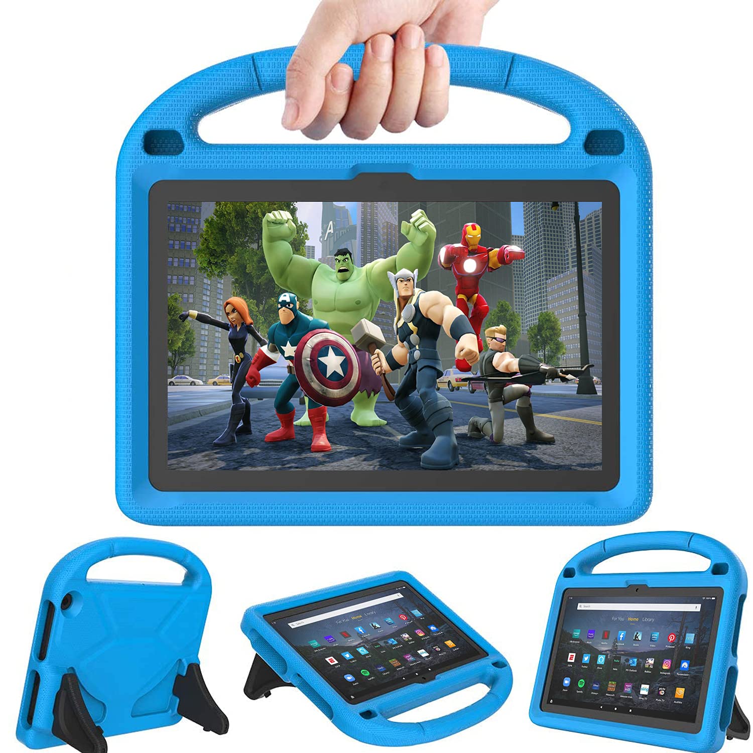 Custodia Per Tablet Patamiyar 10'' A Prova Di Bambino - Blu, Antiurto In EVA Con Maniglia E Supporto, Per IPad 10 (2021) E Tablet 10.1 Pollici