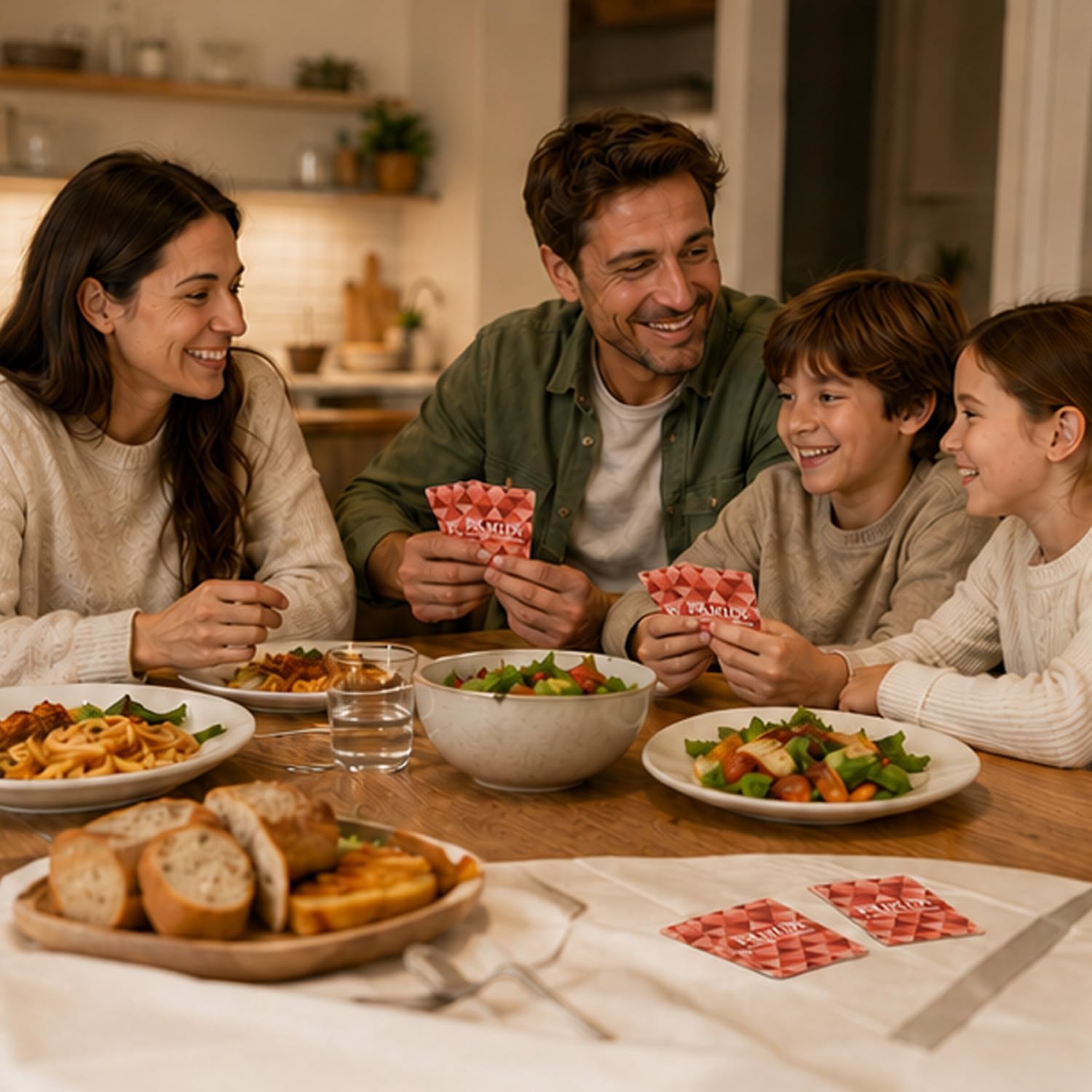 200 Family Conversation Cards, Family Edition, Talking Starters for Adults, Teens and Kids, Game for Dinner Table, Game Nights and Gatherings