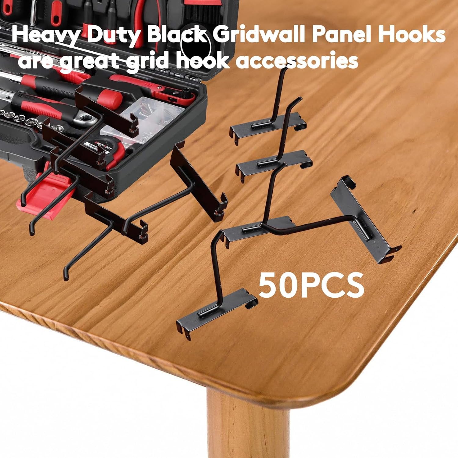 50PCS Gridwall Hooks, 4 Inch Gridwall Accessories Heavy Duty Display Hooks for Grid Wall Panels Retail Shop Trade Show Display Home Office Garage Storage Supplies(Black)