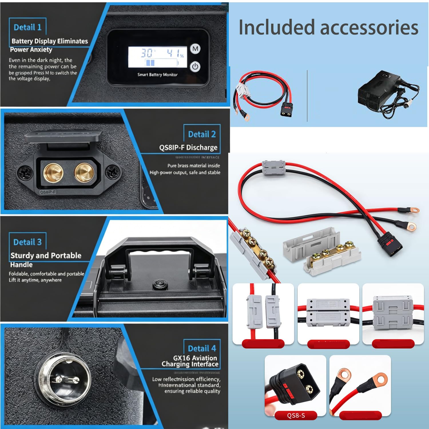 12V 24V Batería De Litio Propulsión Batería De Litio 80Ah-150Ah Built-In BMS Para Barco Eléctrico Barco De Pesca Hélice Batería De Propulsión Marina Con Cargador,12v,100AH