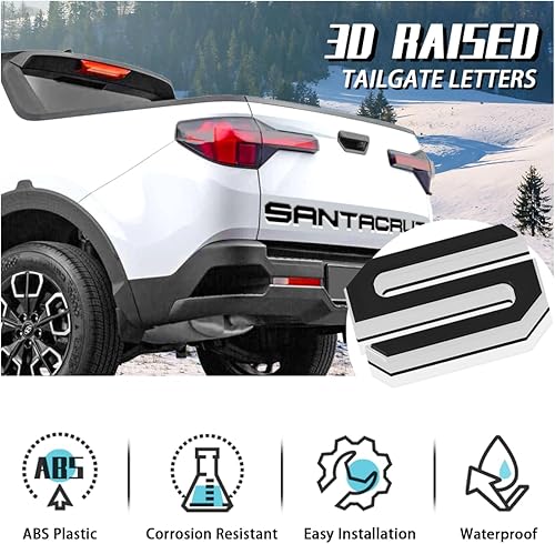 Vista 29 de Letras de inserciones para portón trasero compatibles con Santa Cruz 2022 2023 2024 2025 3D elevado y fuerte adhesivos letras adhesivas para emblema