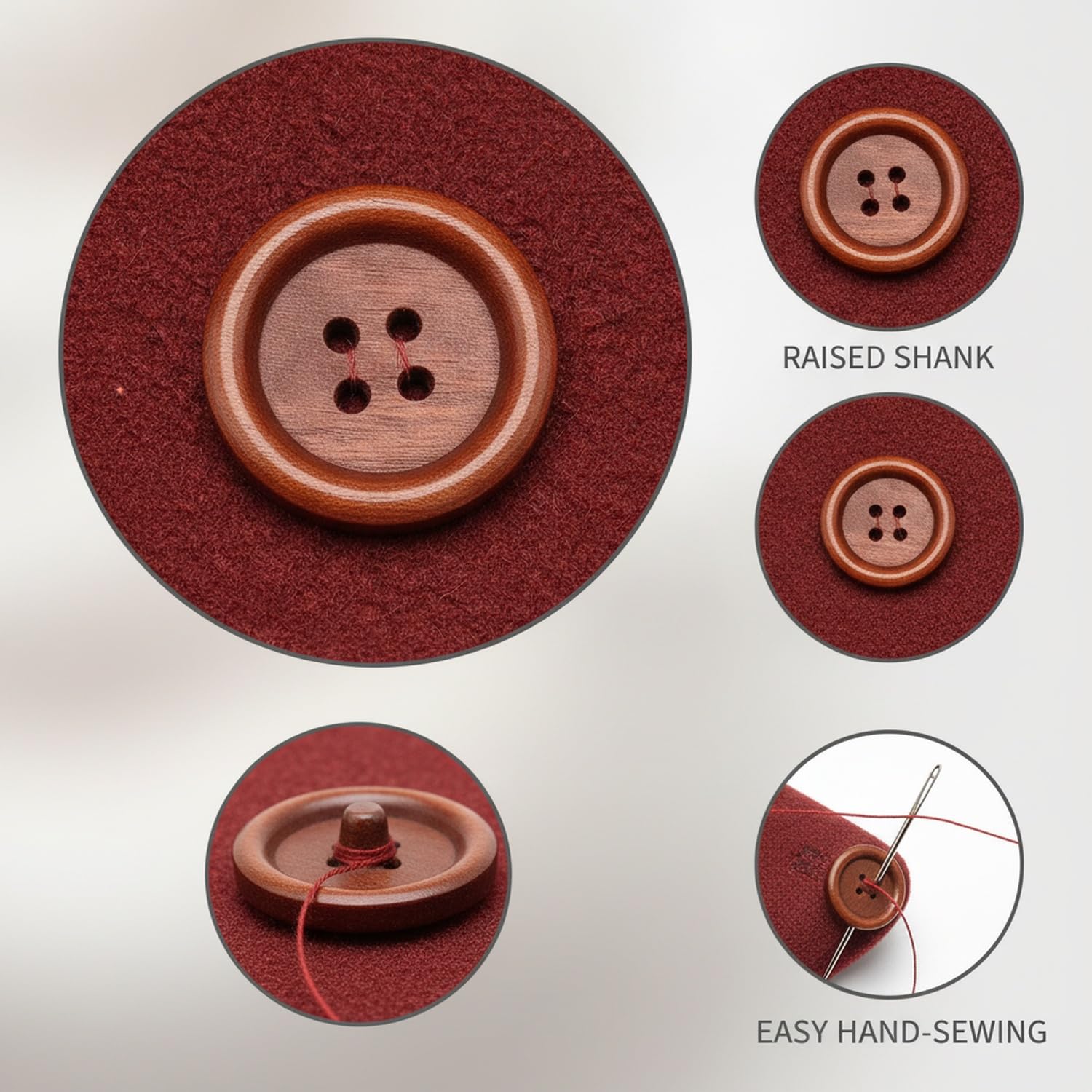 Botón de Madera, 1 PC