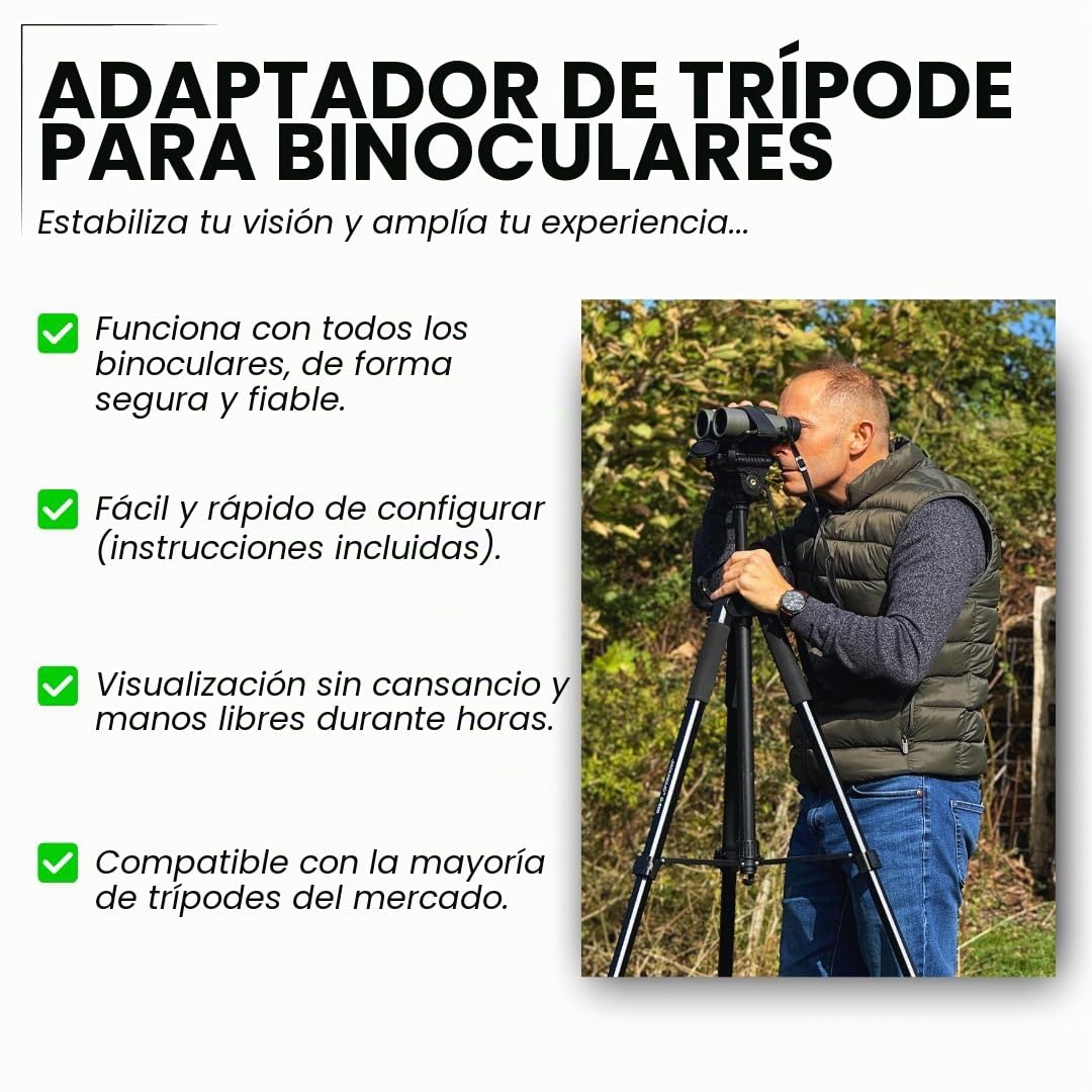 PURSUAL Adaptador universal de prismáticos 1/4-20, compatible con todos los trípodes
