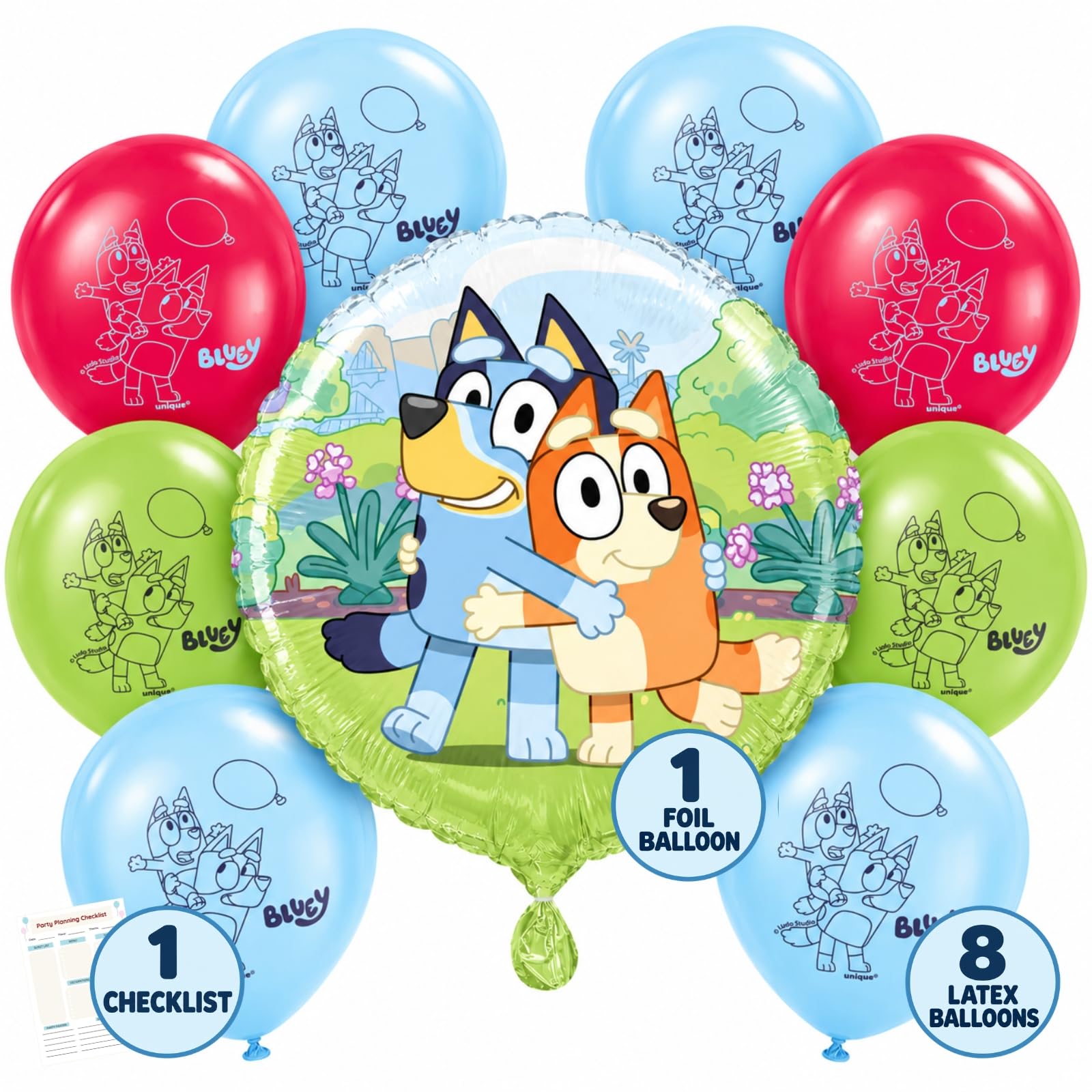 バルーン・パティーア 2枚セット Amazon | Unique Bluey パーティーバルーンセット マルチカラーテーマ
