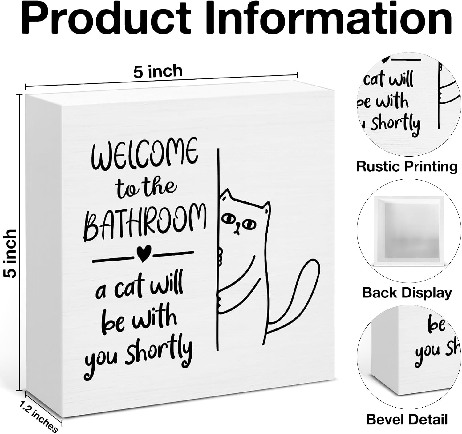 Funny Cat Bathroom Decor, Cat Lover Gifts for Women Men image 2