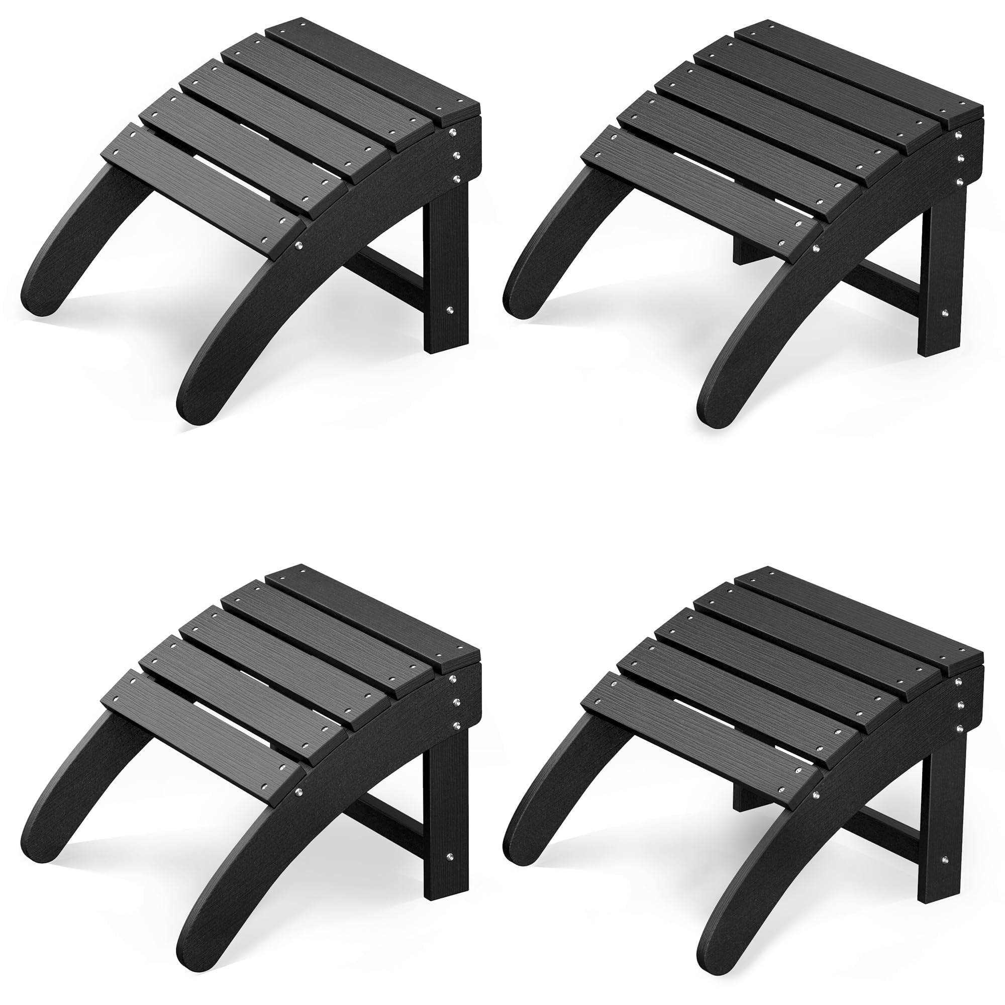 Aptliton Weather Resistant HDPE Adirondack Ottoman Foot Rest, Durable Resin Outdoor Patio Footrest for Adirondack Chair, Suitable for Garden, Porch, Poolside, Lawn & Backyard