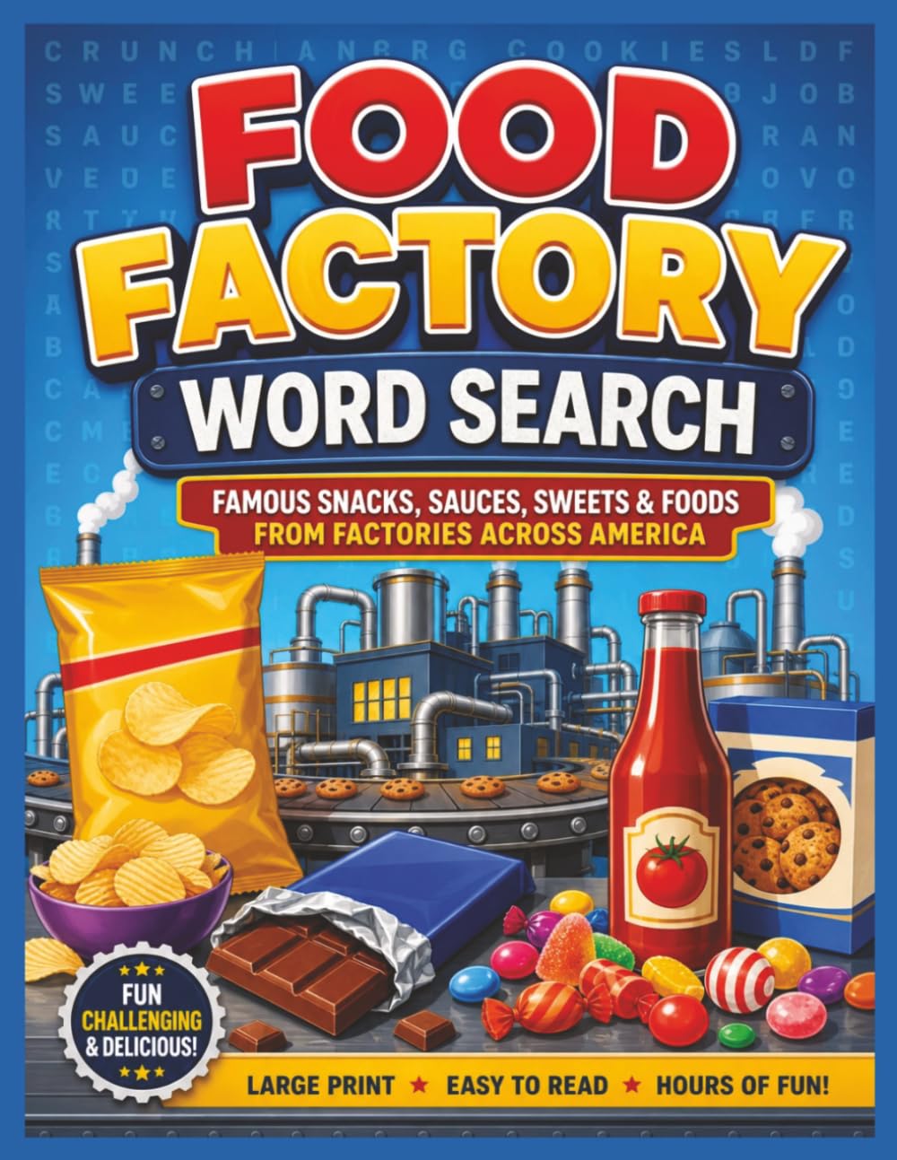 Food Factory Word Search Book: Famous Snacks, Sauces, Sweets & Foods From Factories Across America