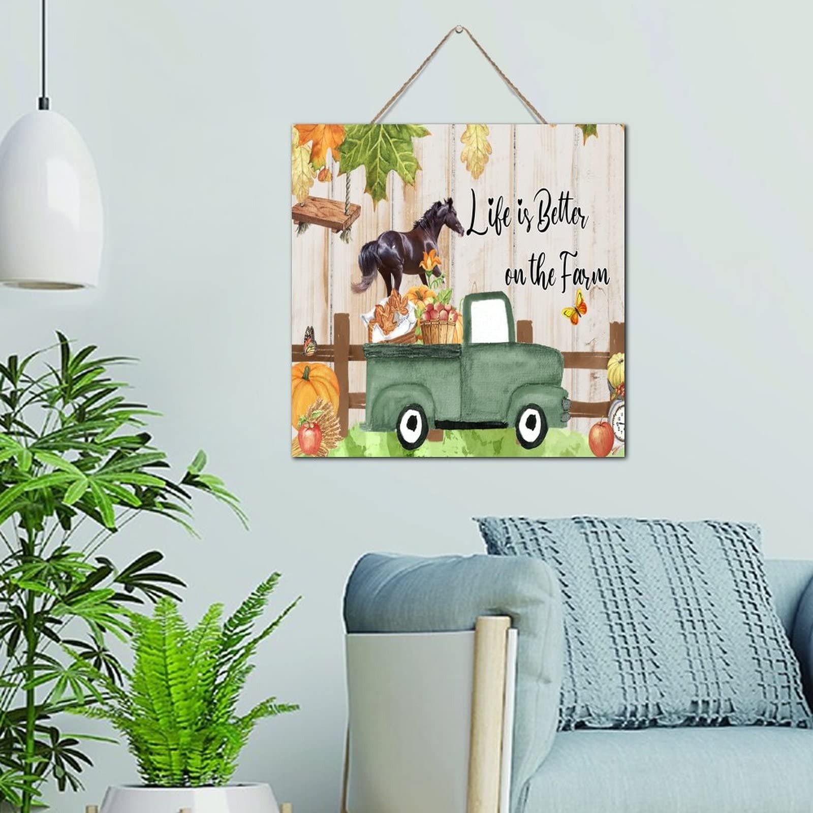 Plaque en bois Life Is Better on The Farm déco chaleureuse maison