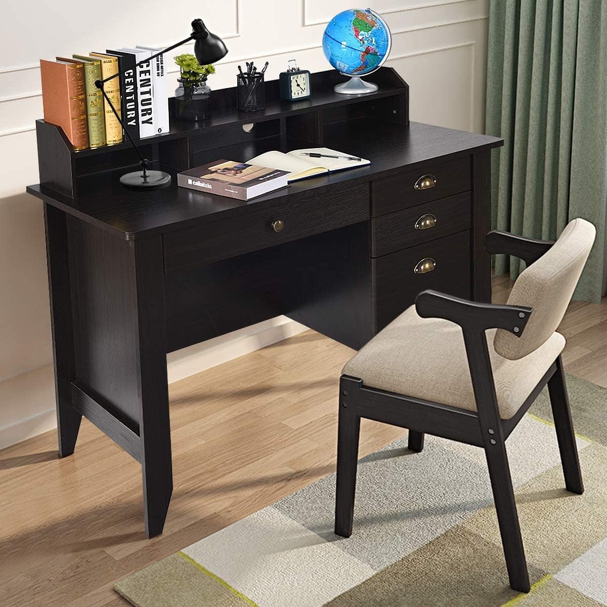 Buy Catrimown Computer Desk with Drawers and Hutch, Farmhouse Wood Home